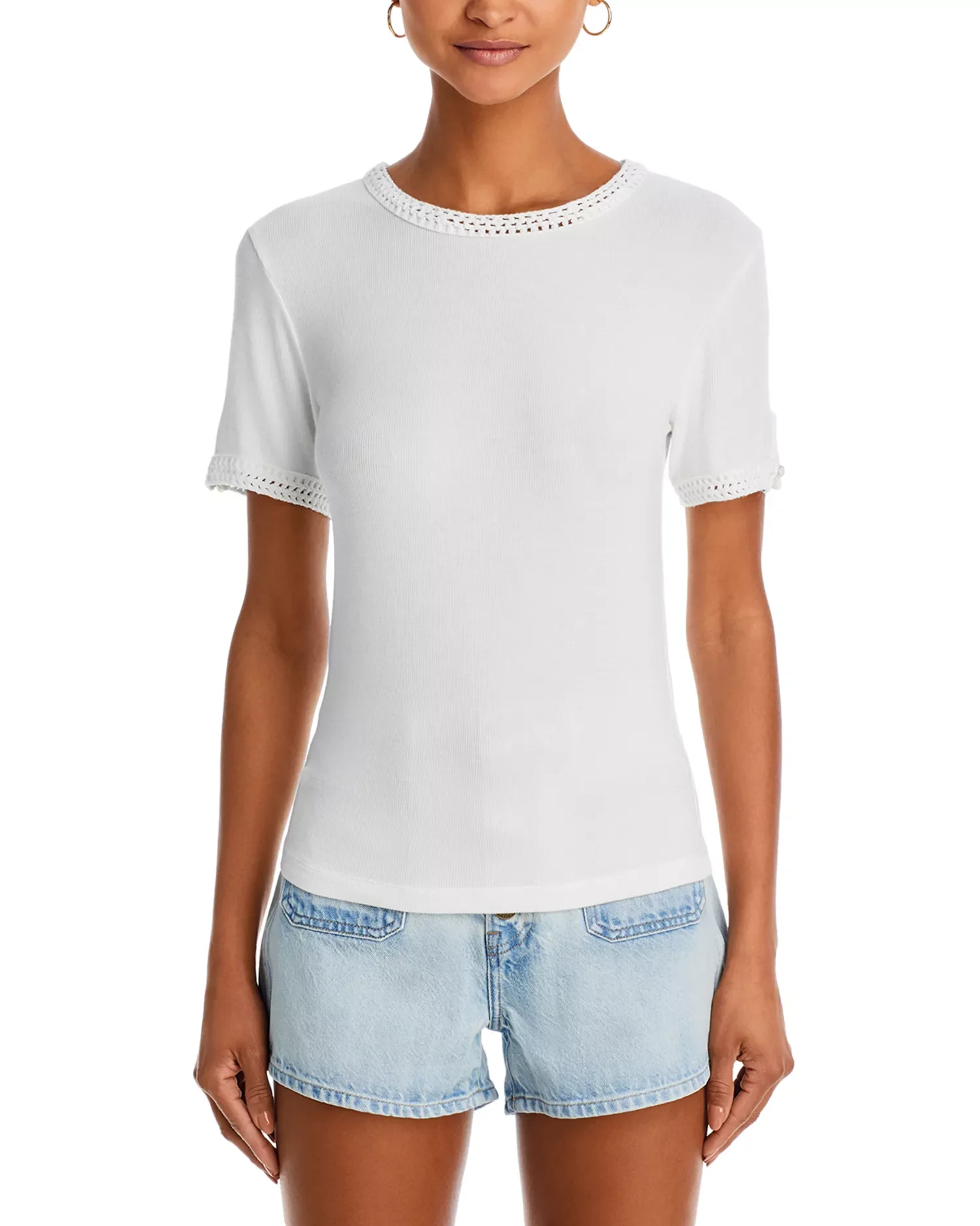 T-Shirt Crochet Trim - White