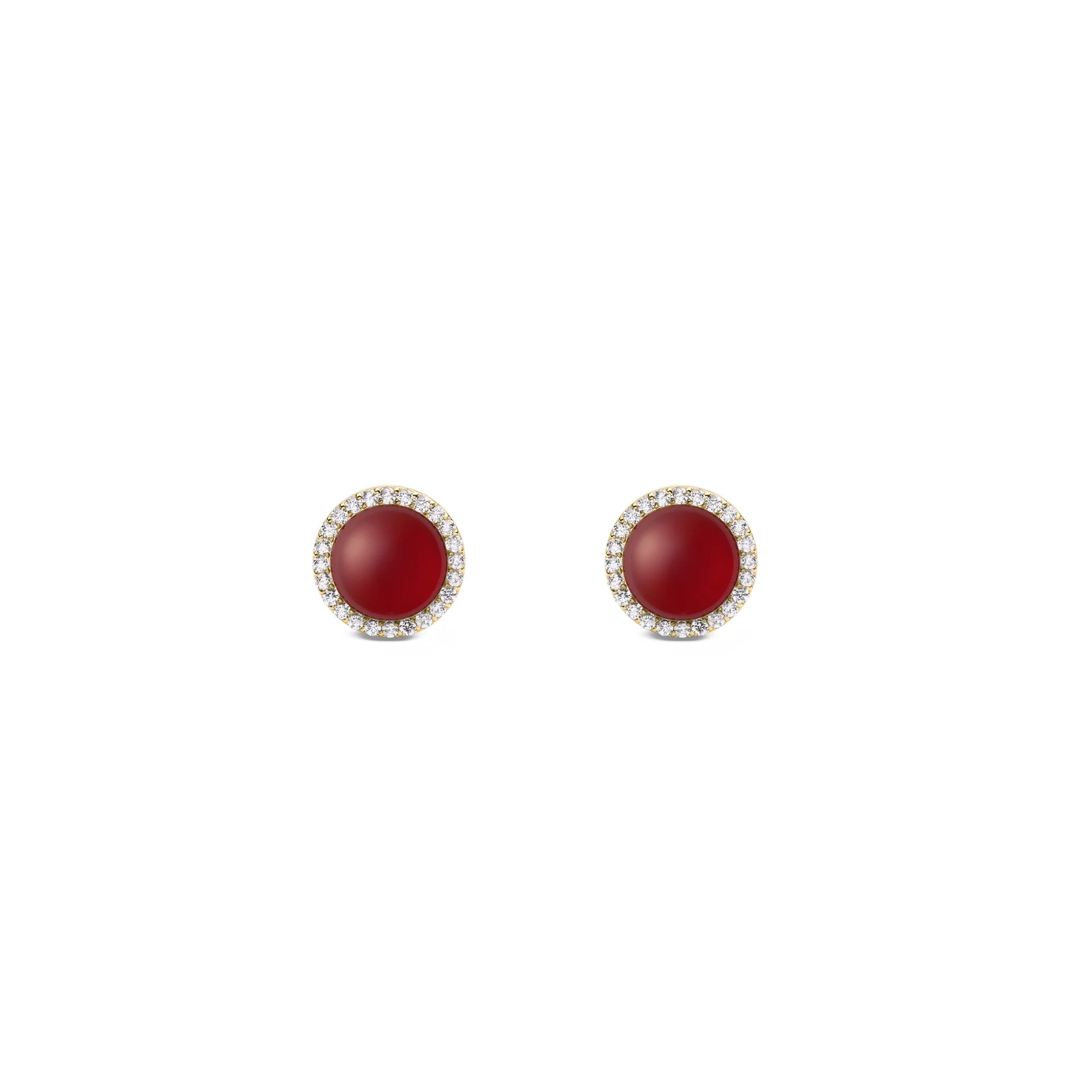 Boucles D'Oreilles Audrey Red Aga Gold - Image 2