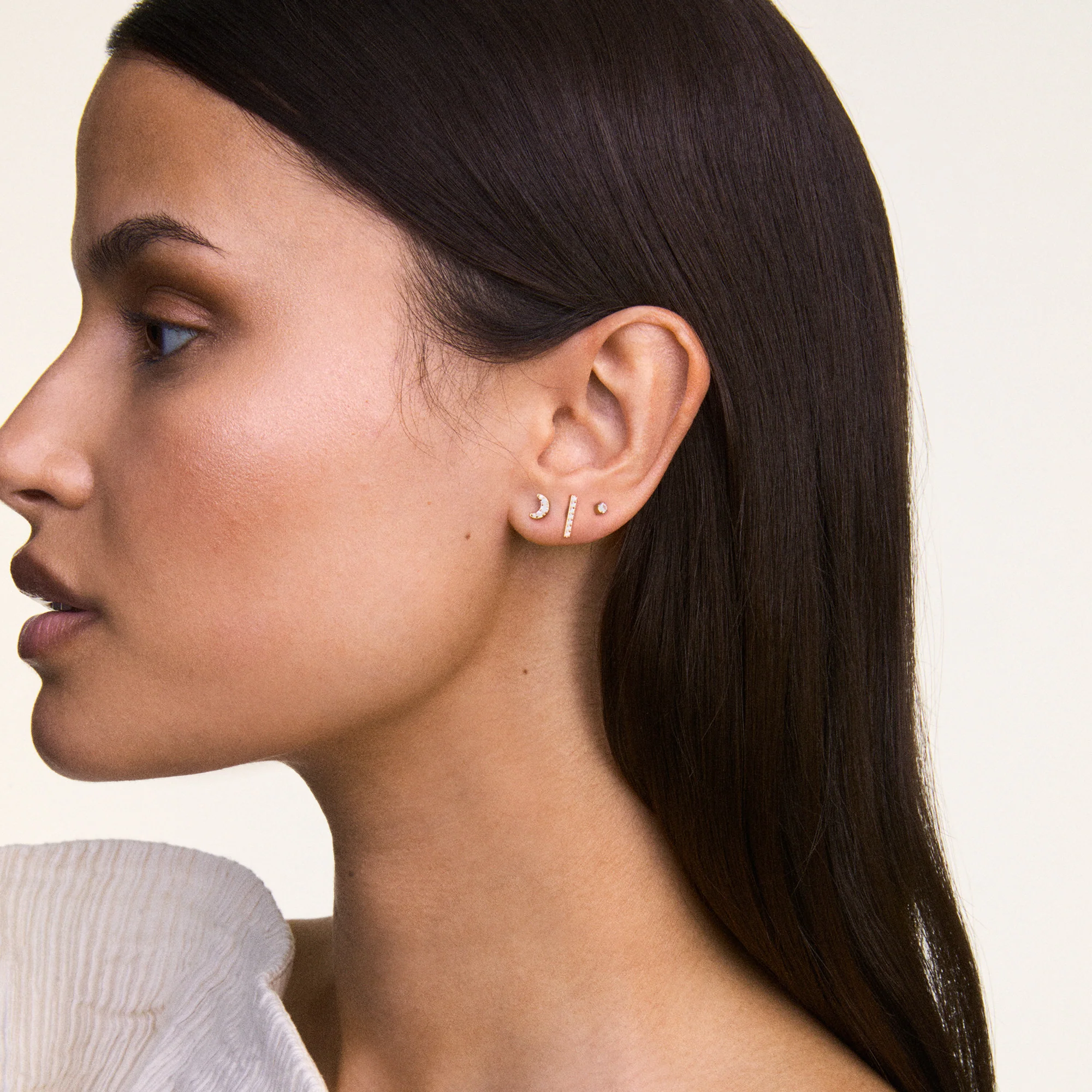 Boucle D'Oreille Micro Crystal Line Silver - Image 5