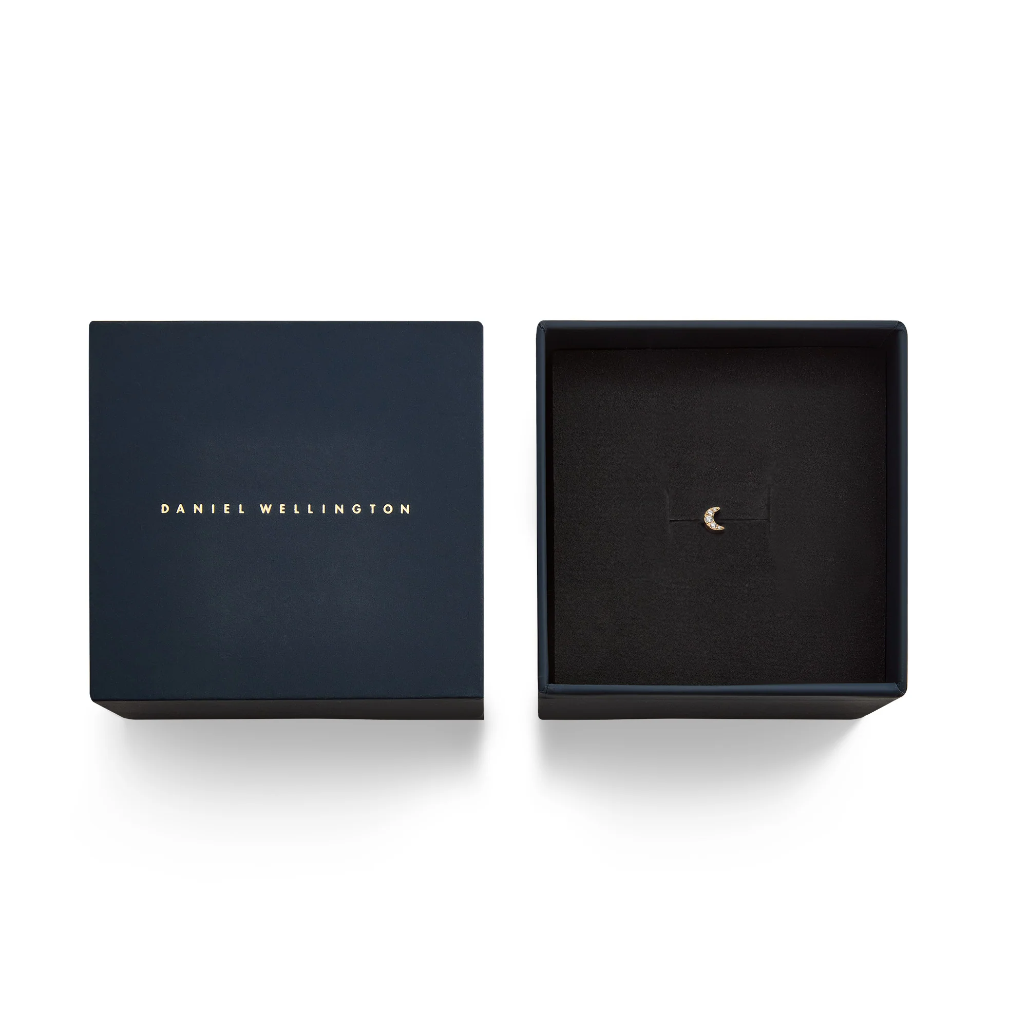 Boucle D'Oreille Micro Crystal Moon Gold - Image 3