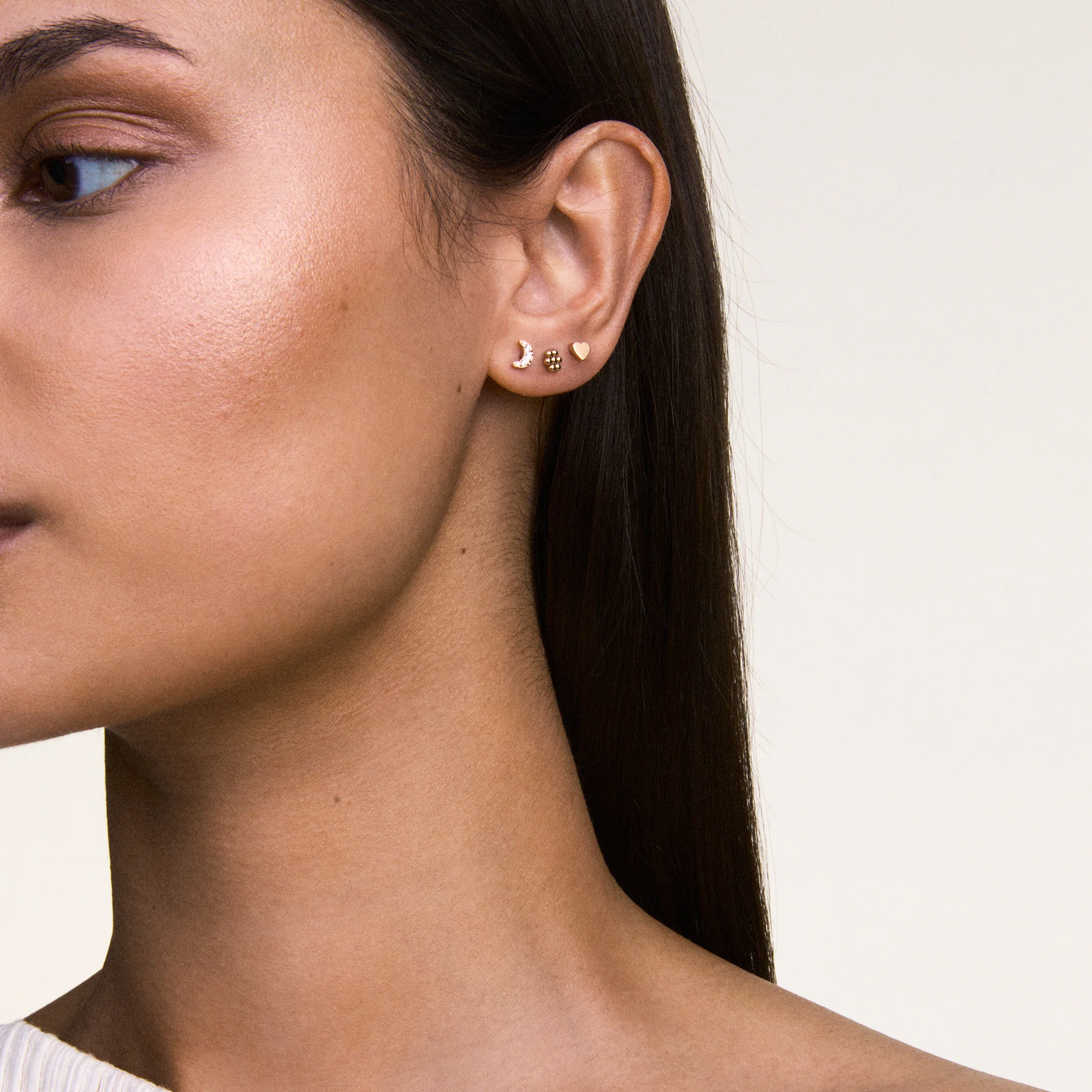 Boucle D'Oreille Micro Heart Rose Gold - Image 3