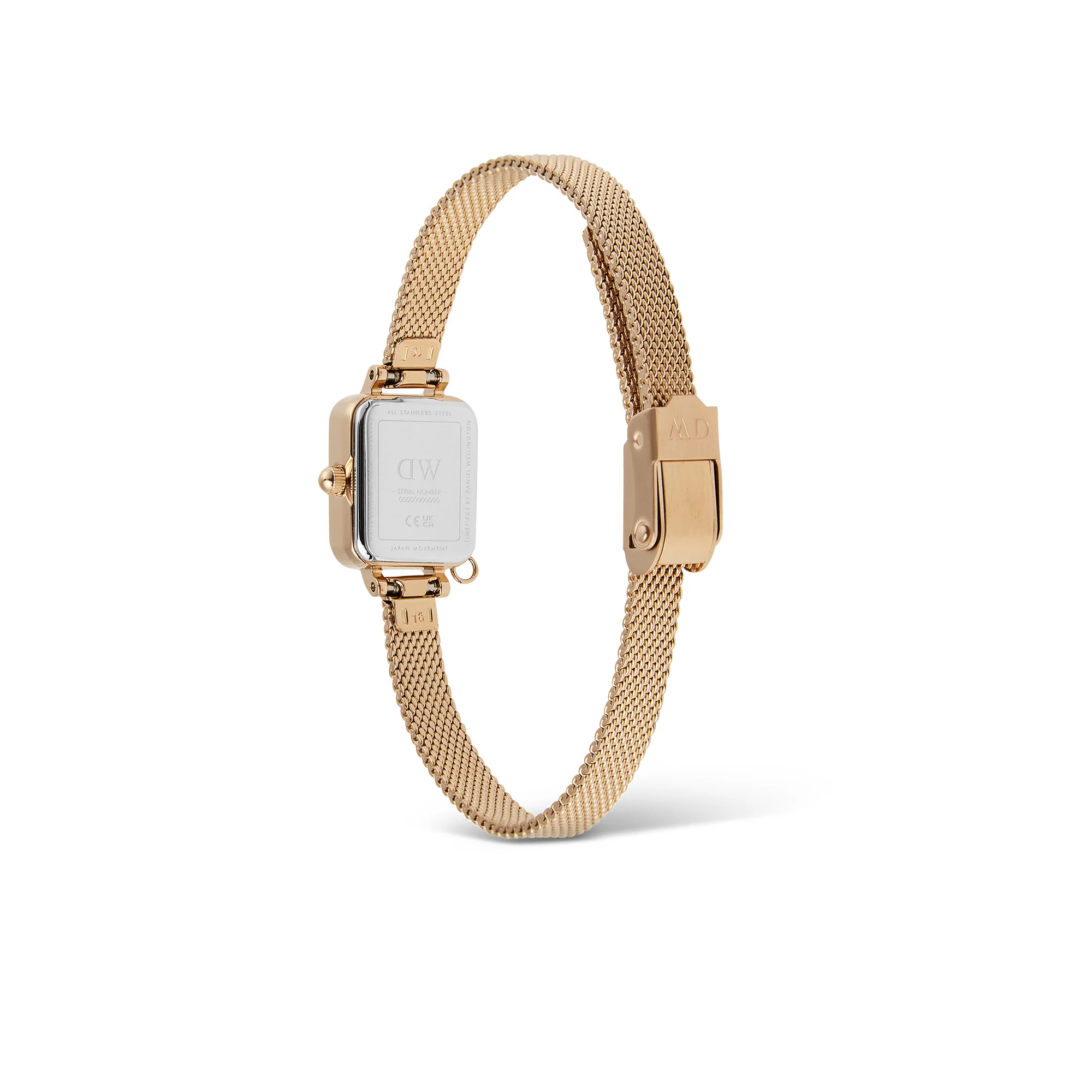 Montre Quadro Mini Charm Bezel Evergold Black Mop Gold - Image 2