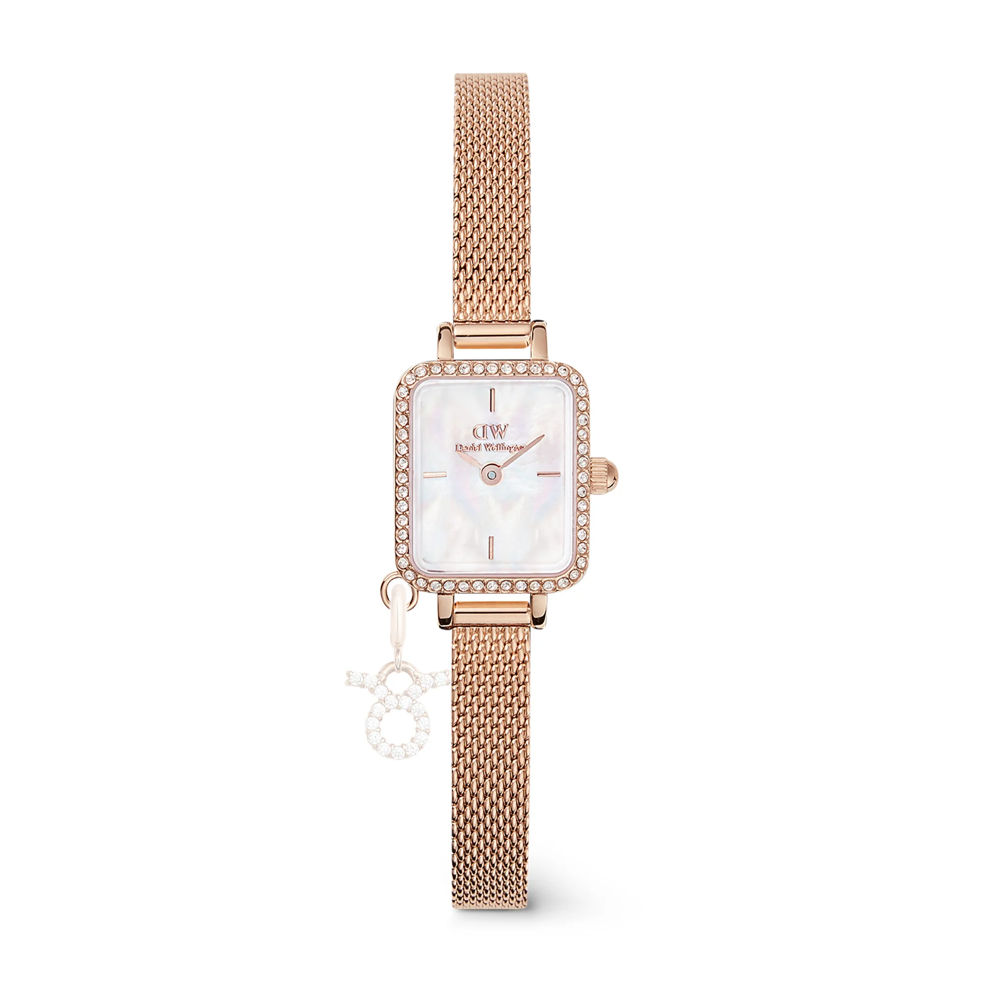 Montre Quadro Mini Charm Bezel Melrose White Mop Rose Gold - Image 4