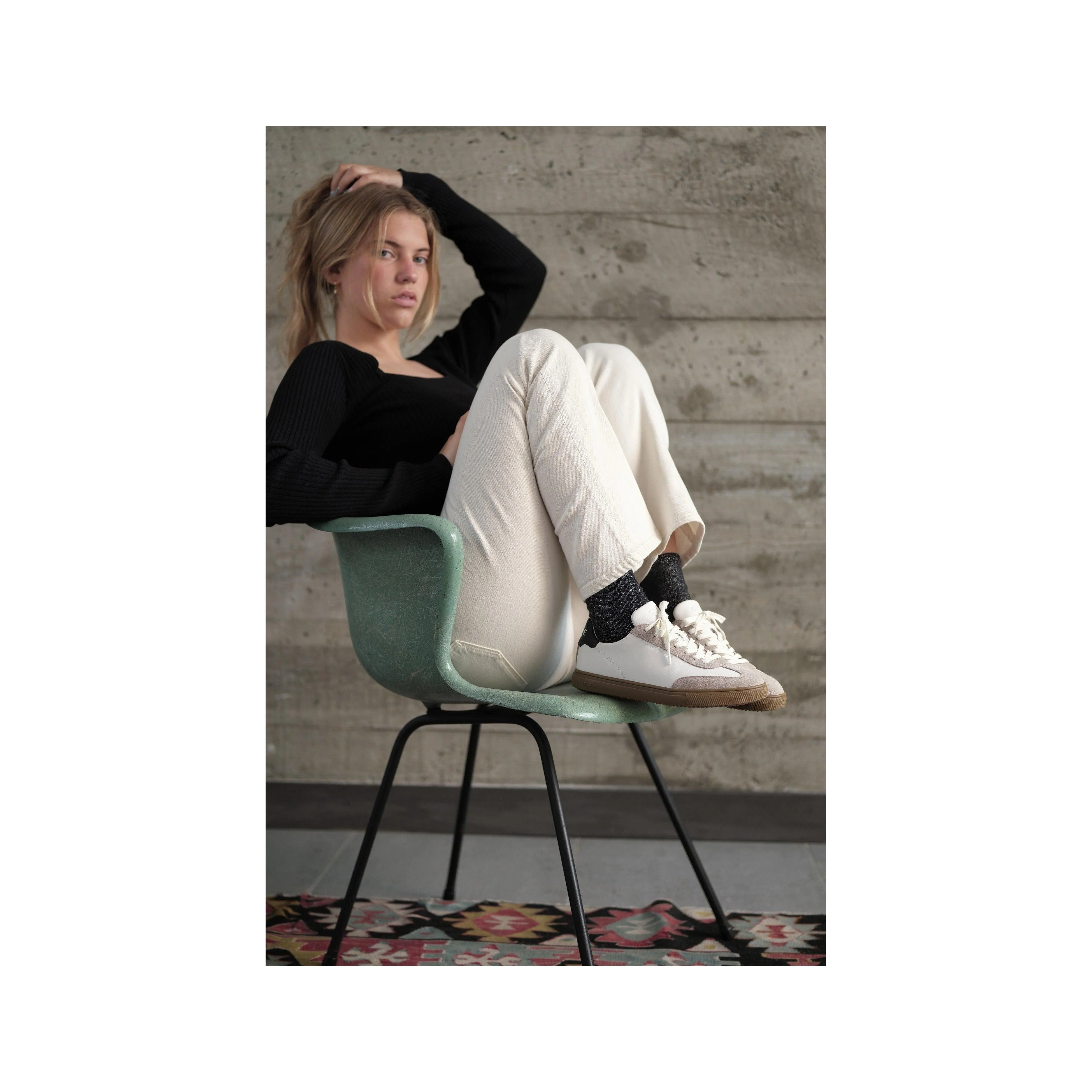 Basket Deane - White Leather Grey Dark Gum - Image 3