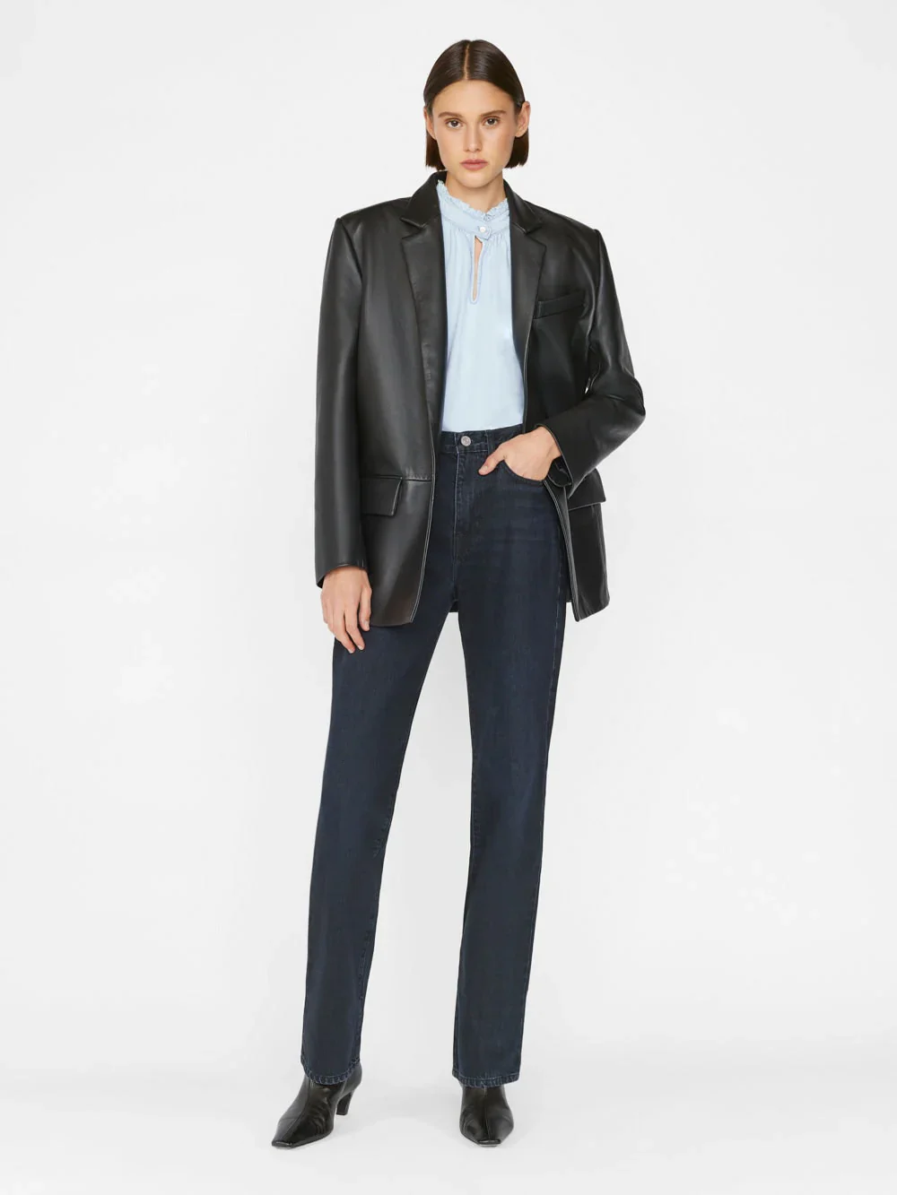 Top Deep V Ruffle Collar - Thrill - Image 2