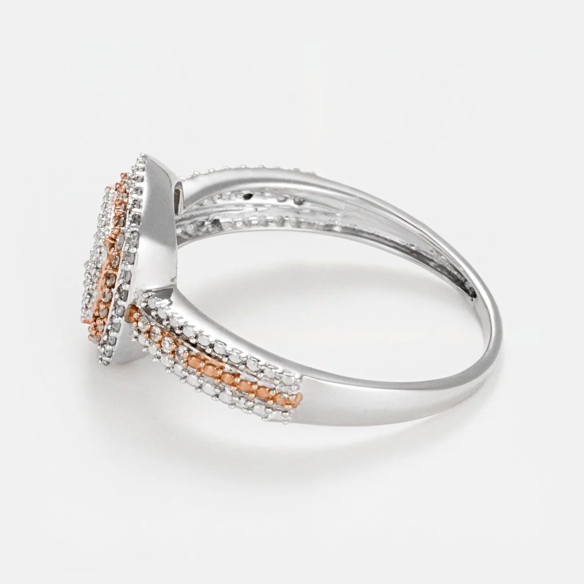 Bague "Carré Antique" Diamants 0,27Cts/89 - Or Bicolore - Image 3