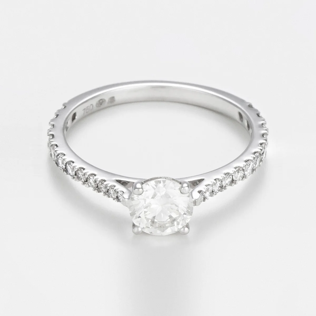 Bague "Solitaire Royal 1 Carat" D0,3Ct/24 & D0,7Ct/1 - Or Blanc - Image 3