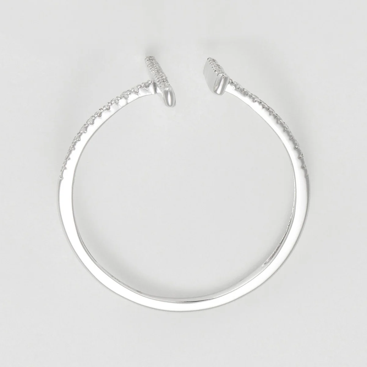 Bague "Parallèle Asymétrique" D0,1Ct/50 - Or Blanc - Image 4