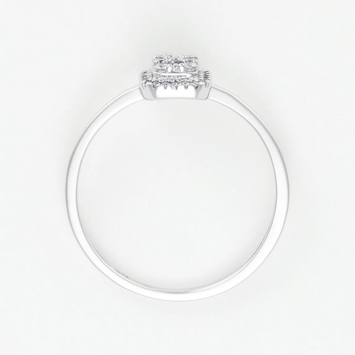 Bague "Solitaire Regina" D0,12Ct/34 - Or Blanc - Image 4