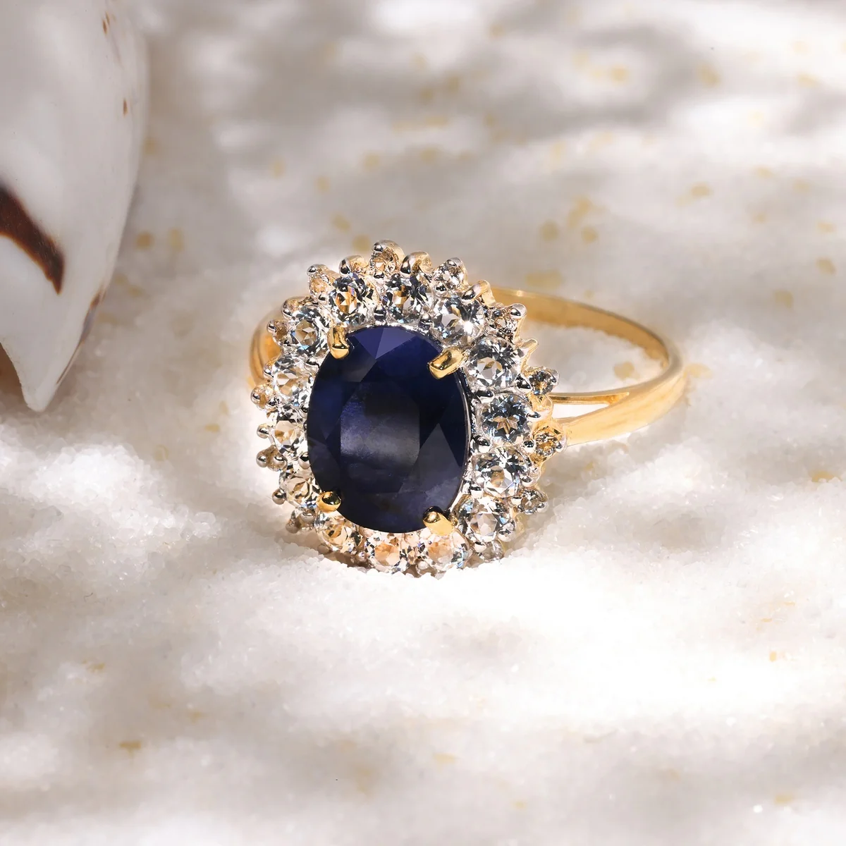 Bague "Soleil Bleu" - Or Jaune - Image 2