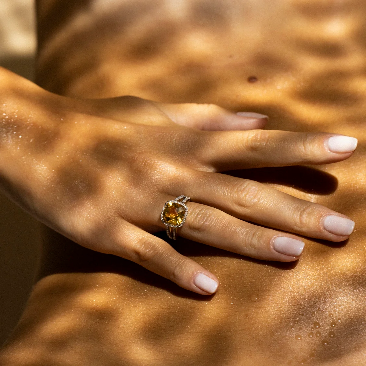 Bague "Divine Citrine 10" Diamant 0,10Ct/32 + Citrine 3,75/1