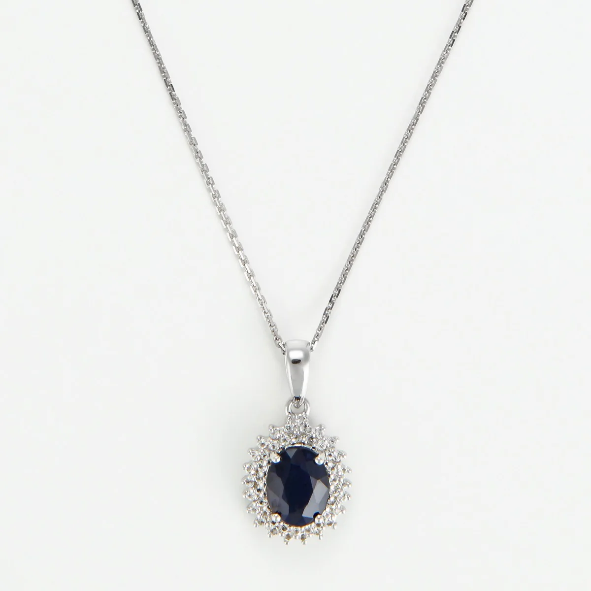 Pendentif "Soleil Bleu" - Or Blanc - Image 4