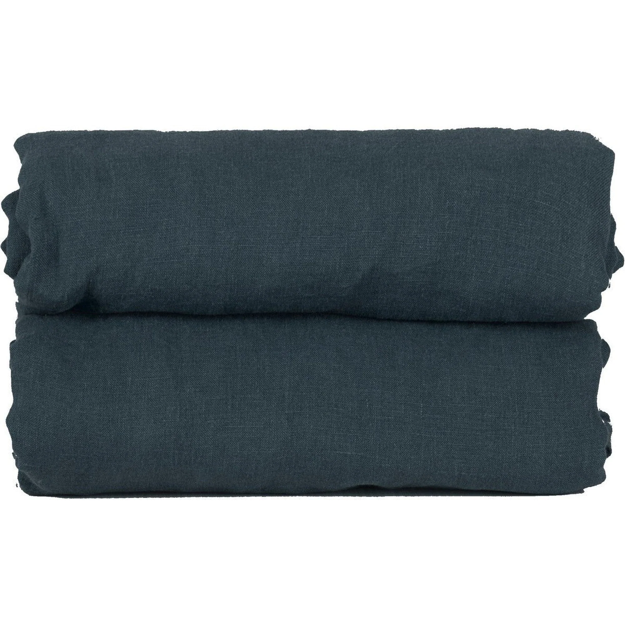 Drap Housse Hortense - Bleu Encre - Lin Lavé - Image 3
