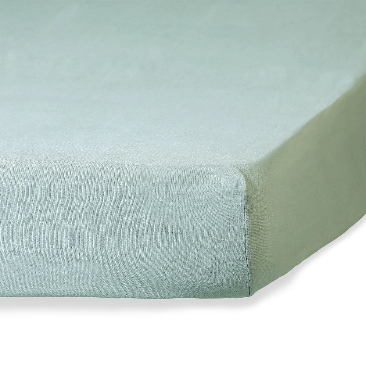 Drap Housse Camille - Vert Céladon - Lin Lavé