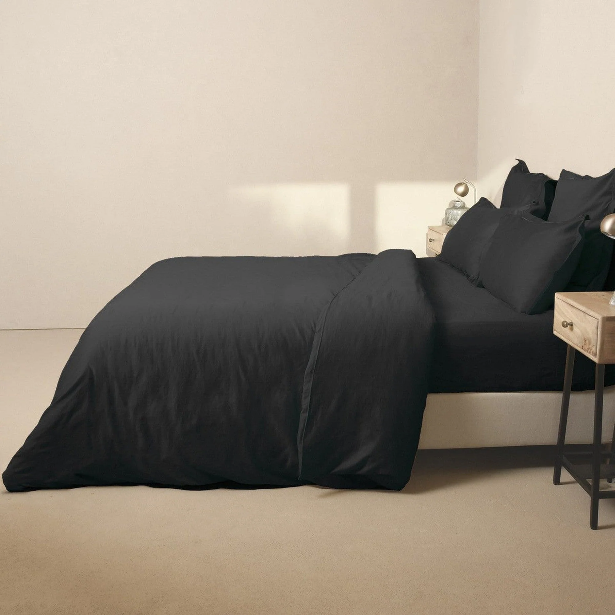 Drap Housse Julia - Gris Ardoise - Satin De Coton - Image 3