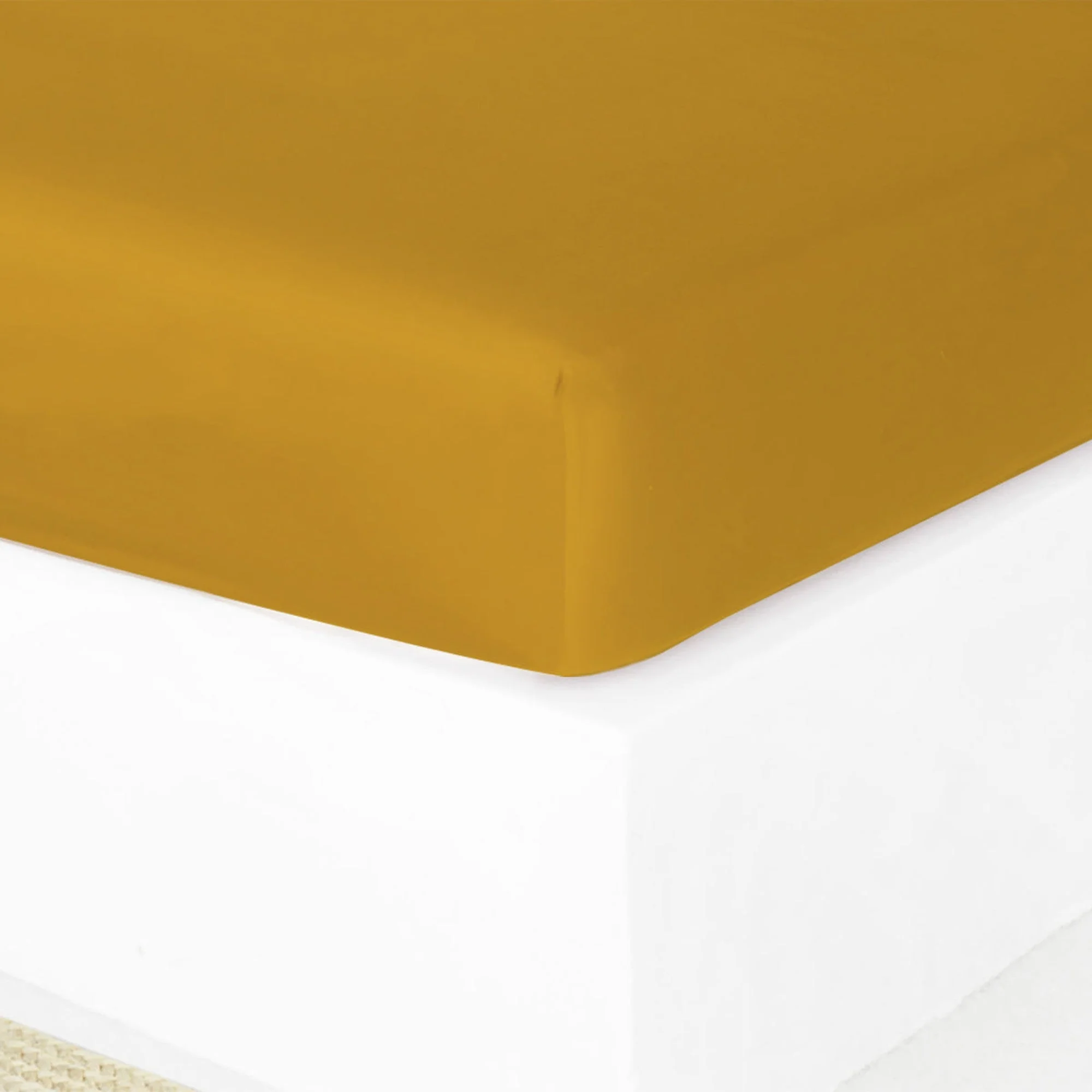 Drap Housse Julia - Jaune Moutarde - Satin De Coton - Image 4