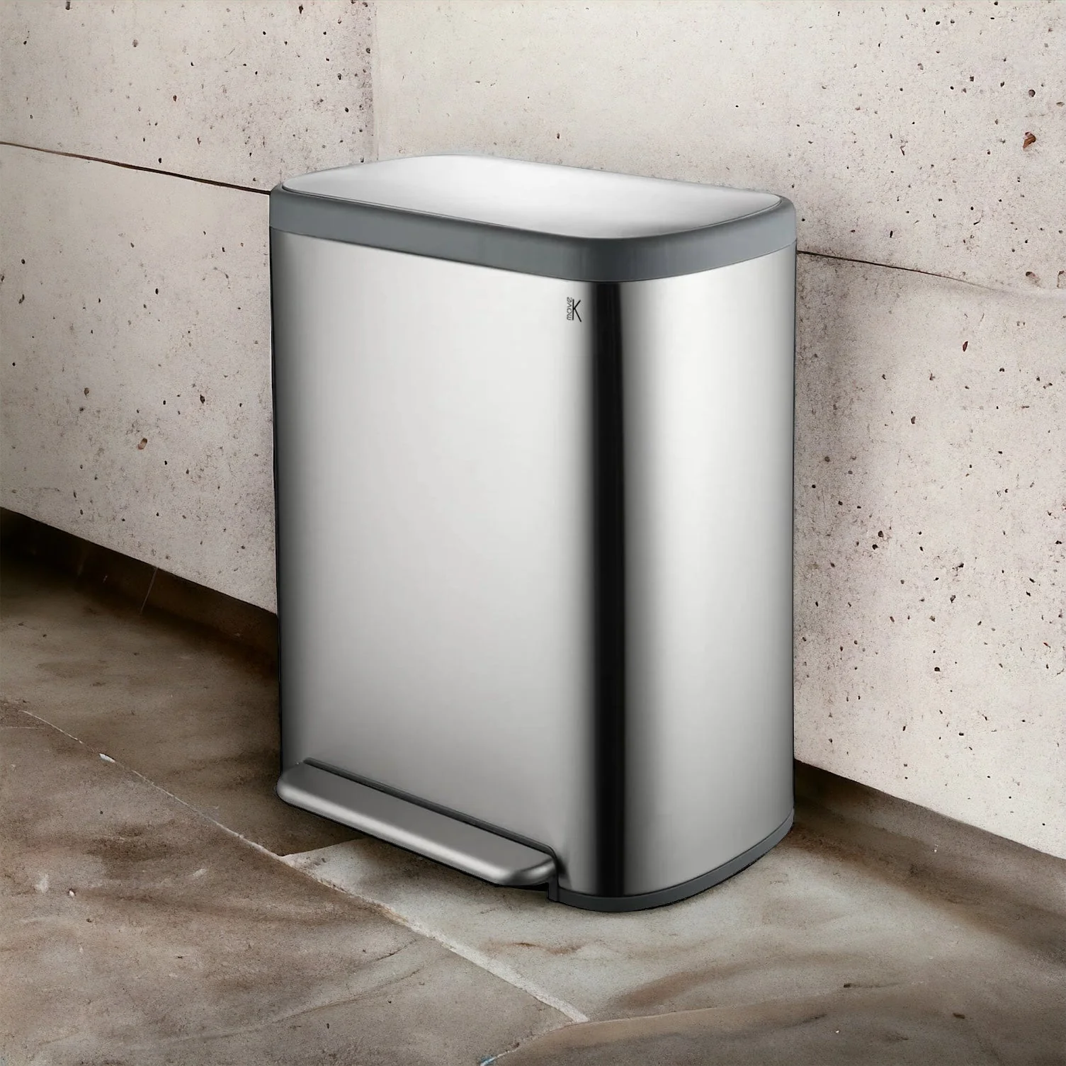 Poubelle Tri Selectif Empire 60L - Inox - Image 2