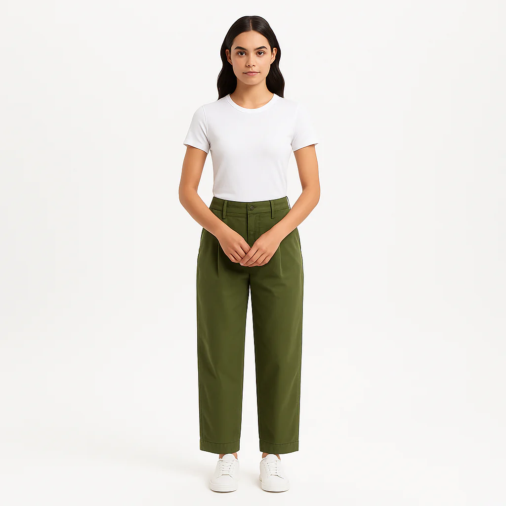 Pantalon Fluid Twill Pleated - Palm
