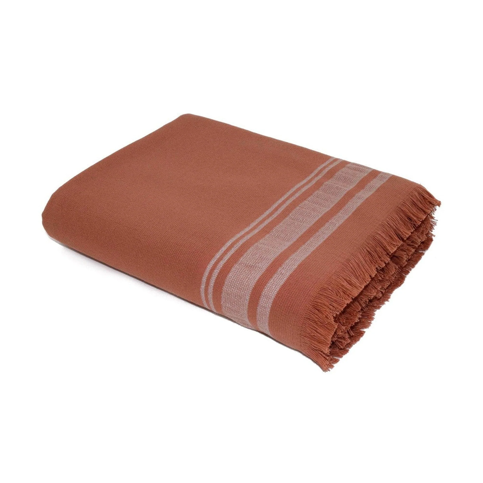 Fouta Éponge Faro - Rose Argile / Grège - Coton