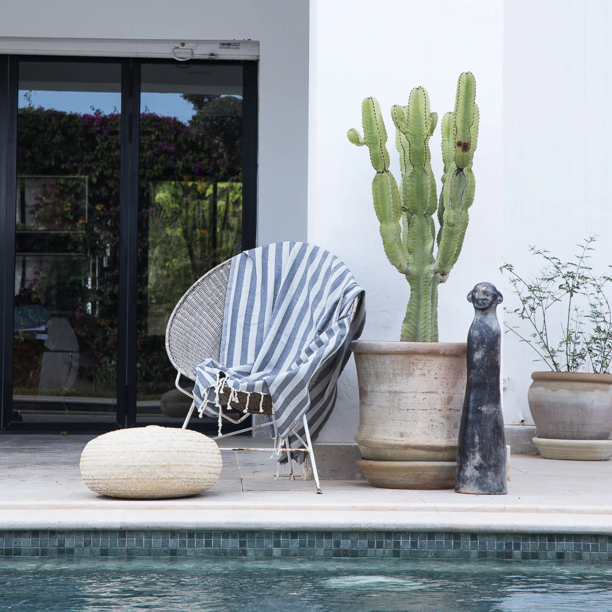 Fouta Jacquard Capri - Gris Moyen - Coton - Image 4
