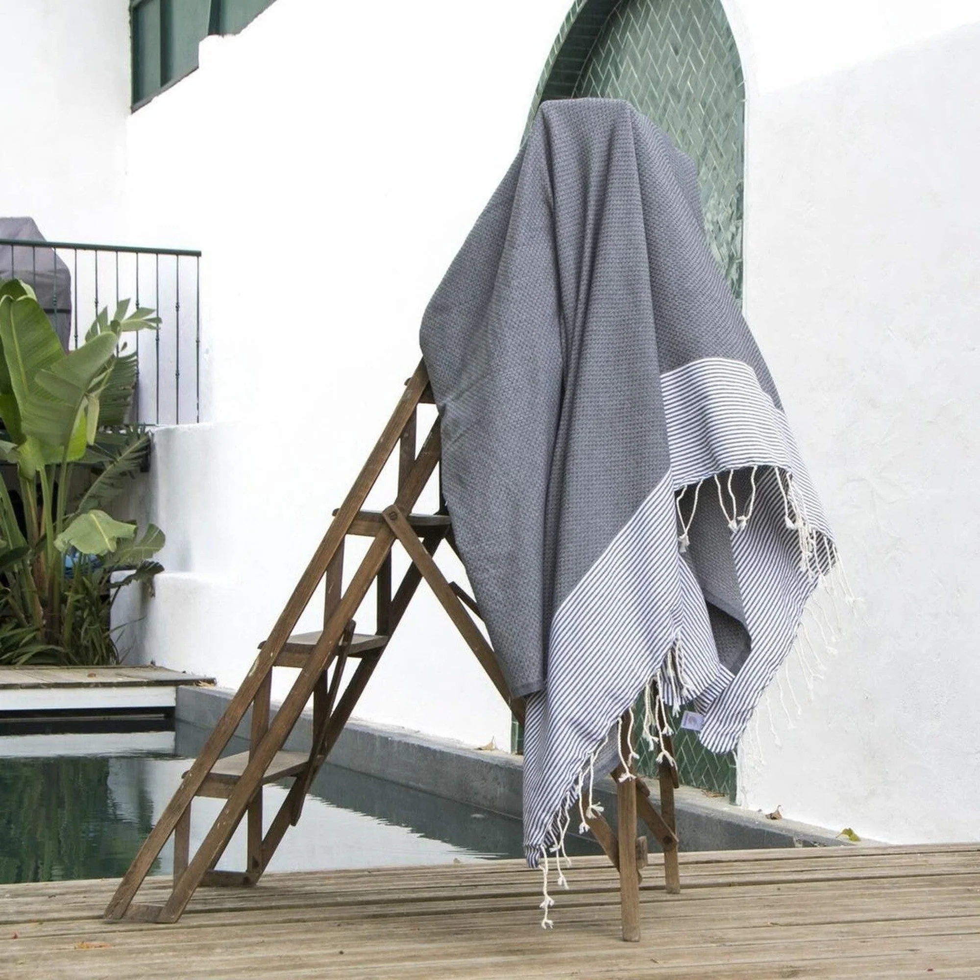 Fouta Xxl Ibiza - Gris Moyen - Coton - Image 2