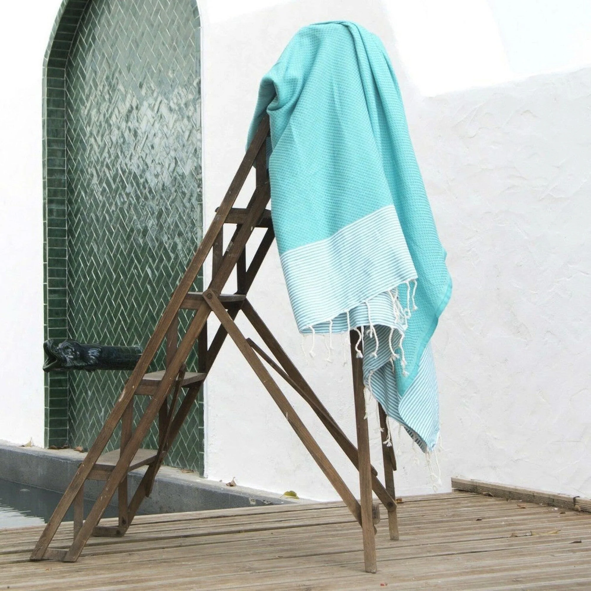 Fouta Xxl Ibiza - Vert Turquoise - Coton - Image 2