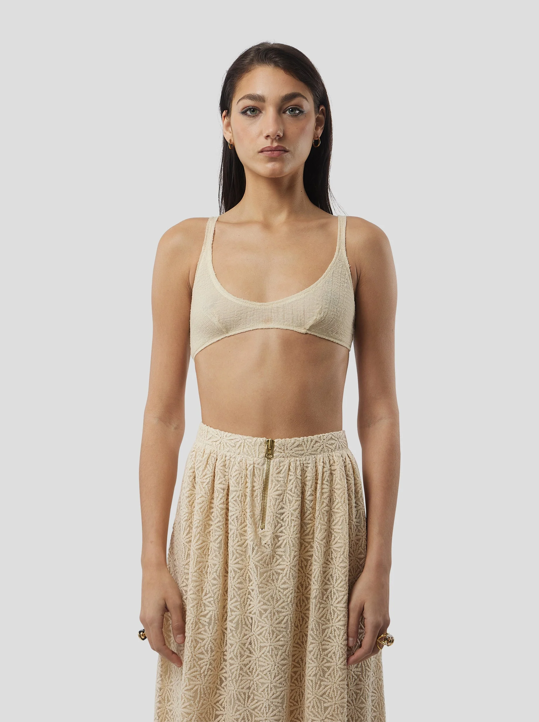 Gala brassiere in Sand salted voile