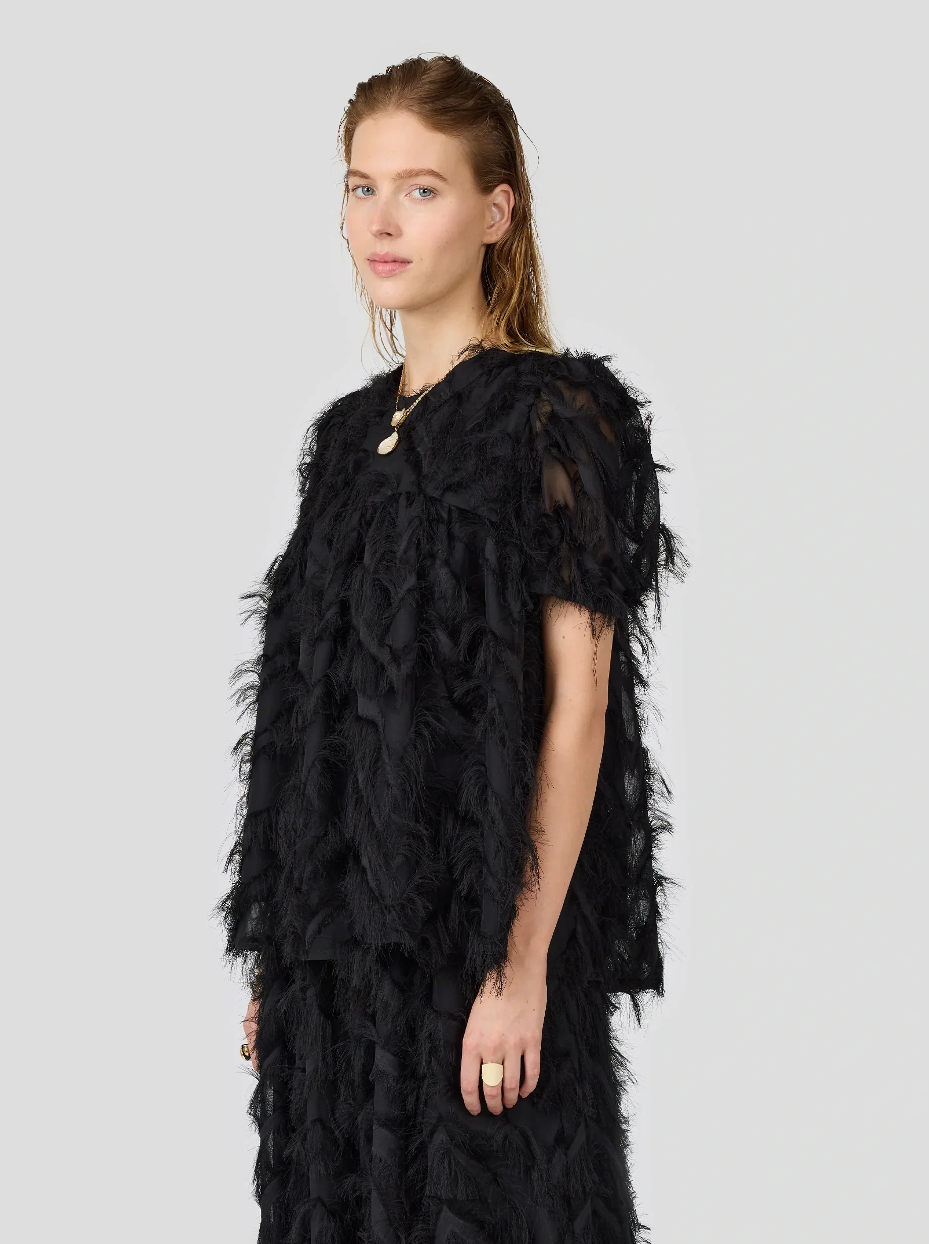 Gaya Blouse in Black Feathers - Image 4