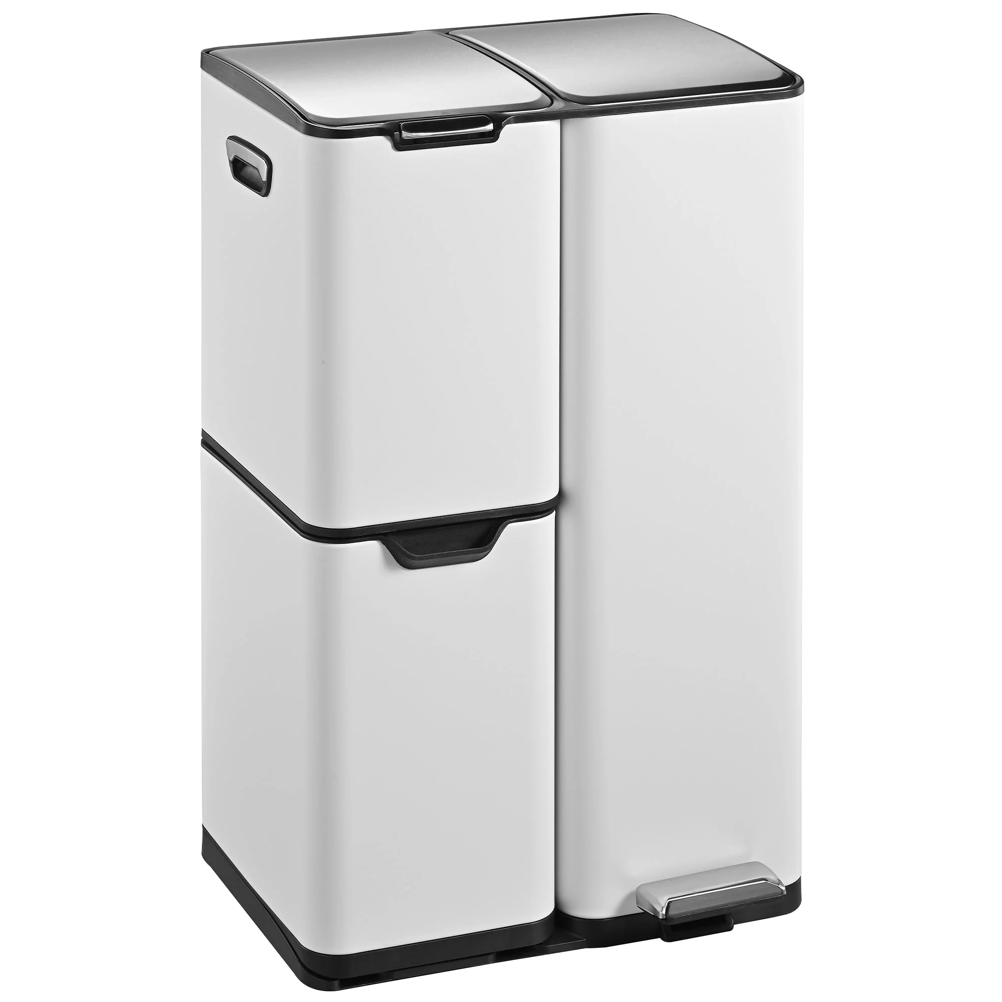 Poubelle Pédale Tri Sélectif Haja Blanc 60L - Image 3