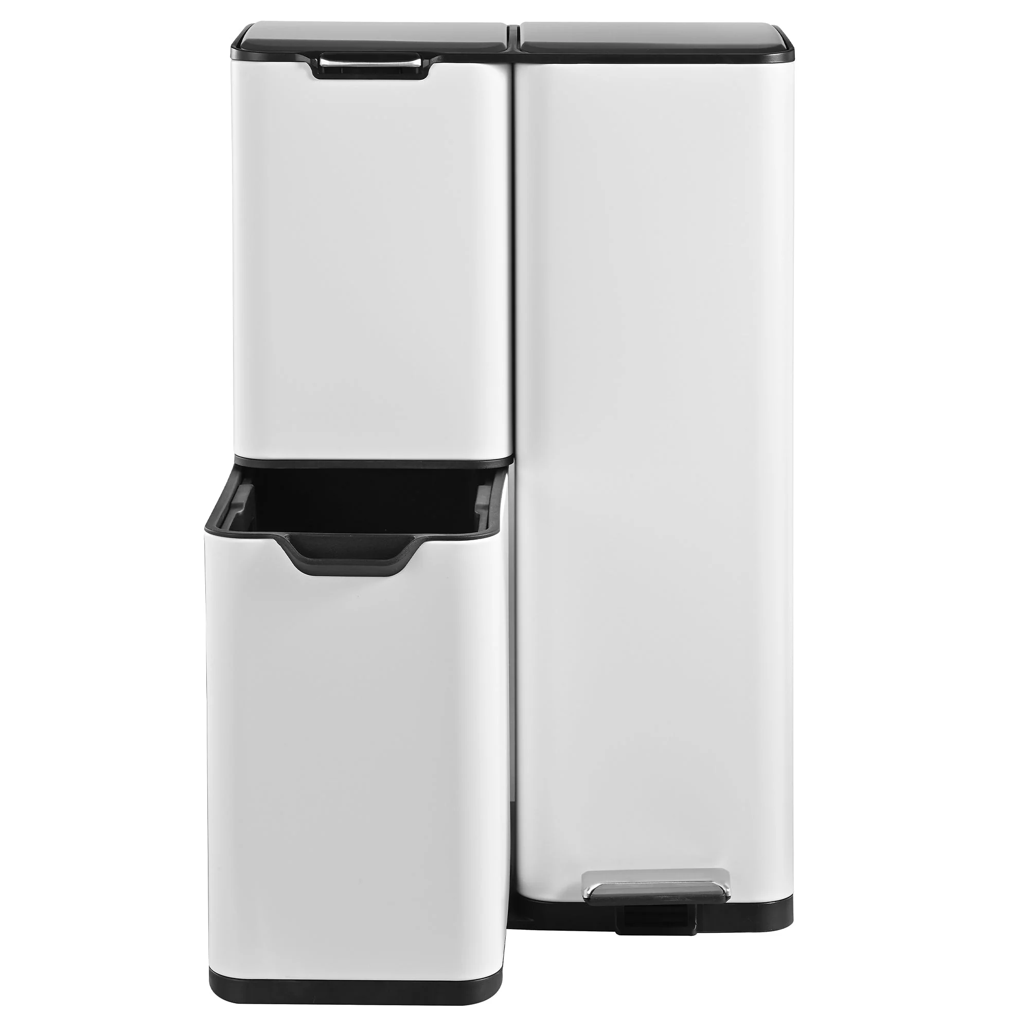 Poubelle Pédale Tri Sélectif Haja Blanc 60L - Image 5