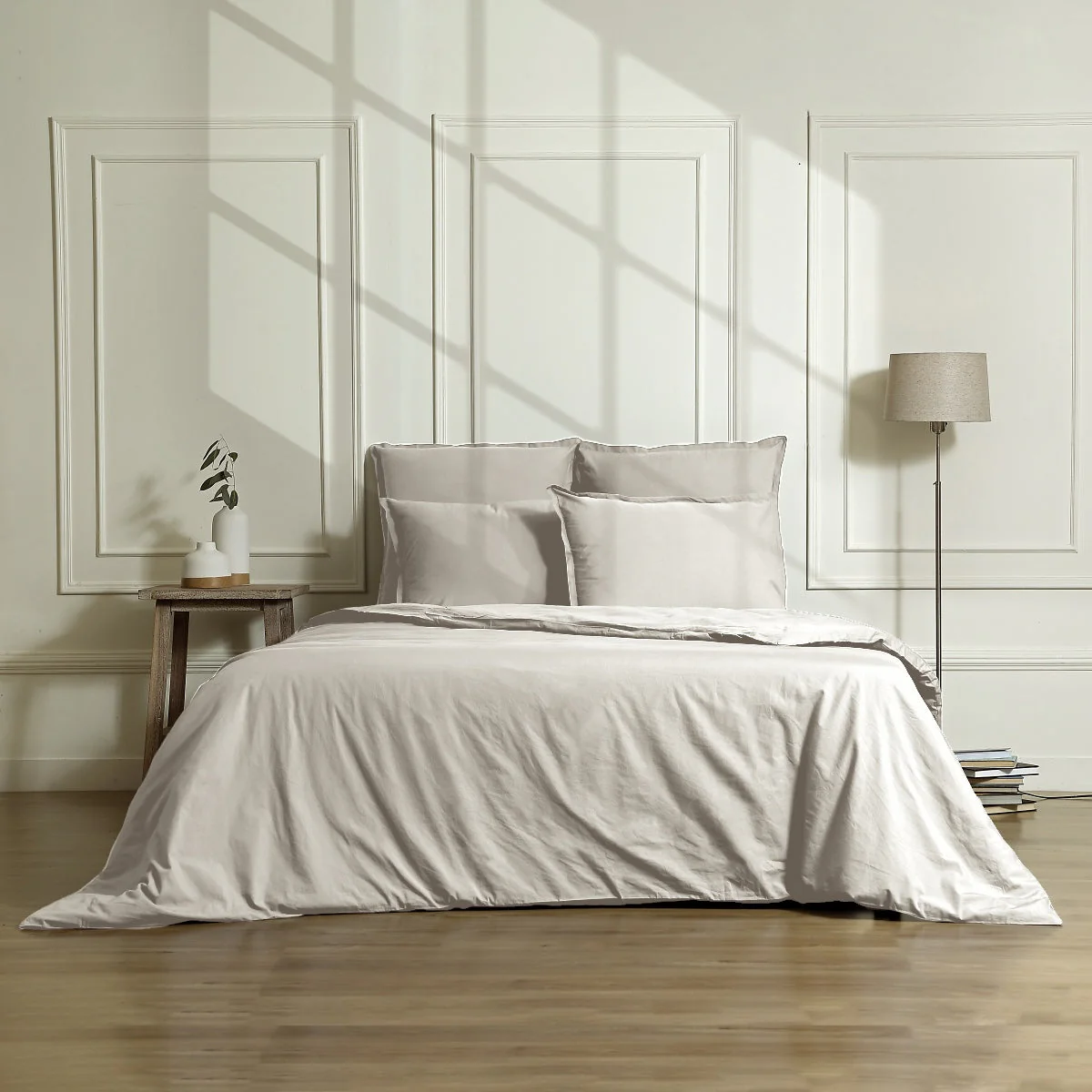 Housse De Couette Gaia - Grège - Satin Lavé De Coton Bio - Image 5