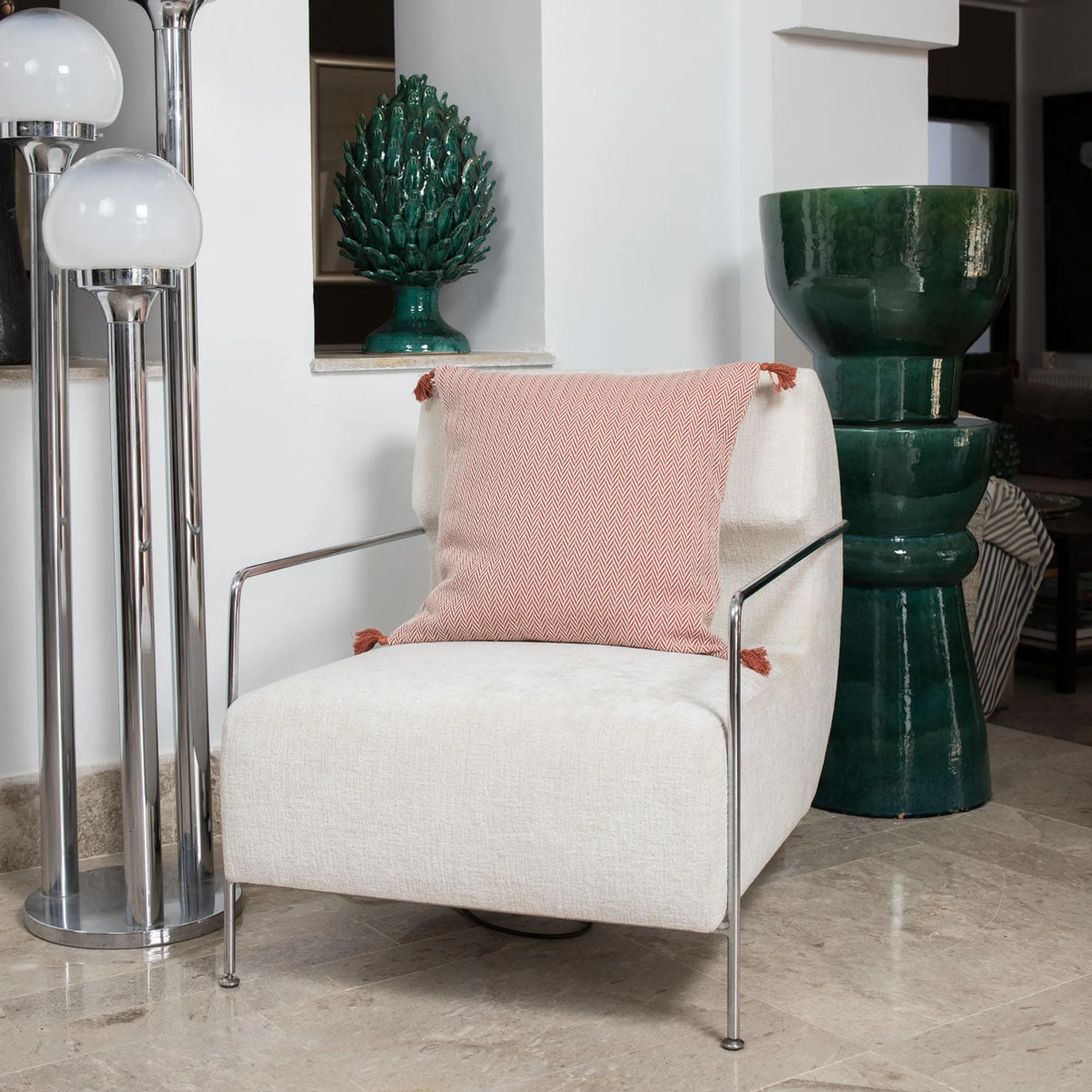 Housse De Coussin Megeve - Rouge Tomette - Coton - Image 5