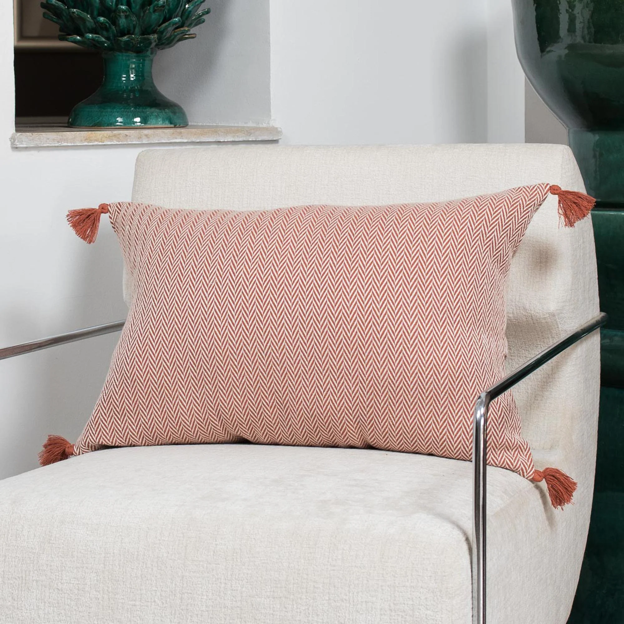 Housse De Coussin Megeve - Rouge Tomette - Coton - Image 3