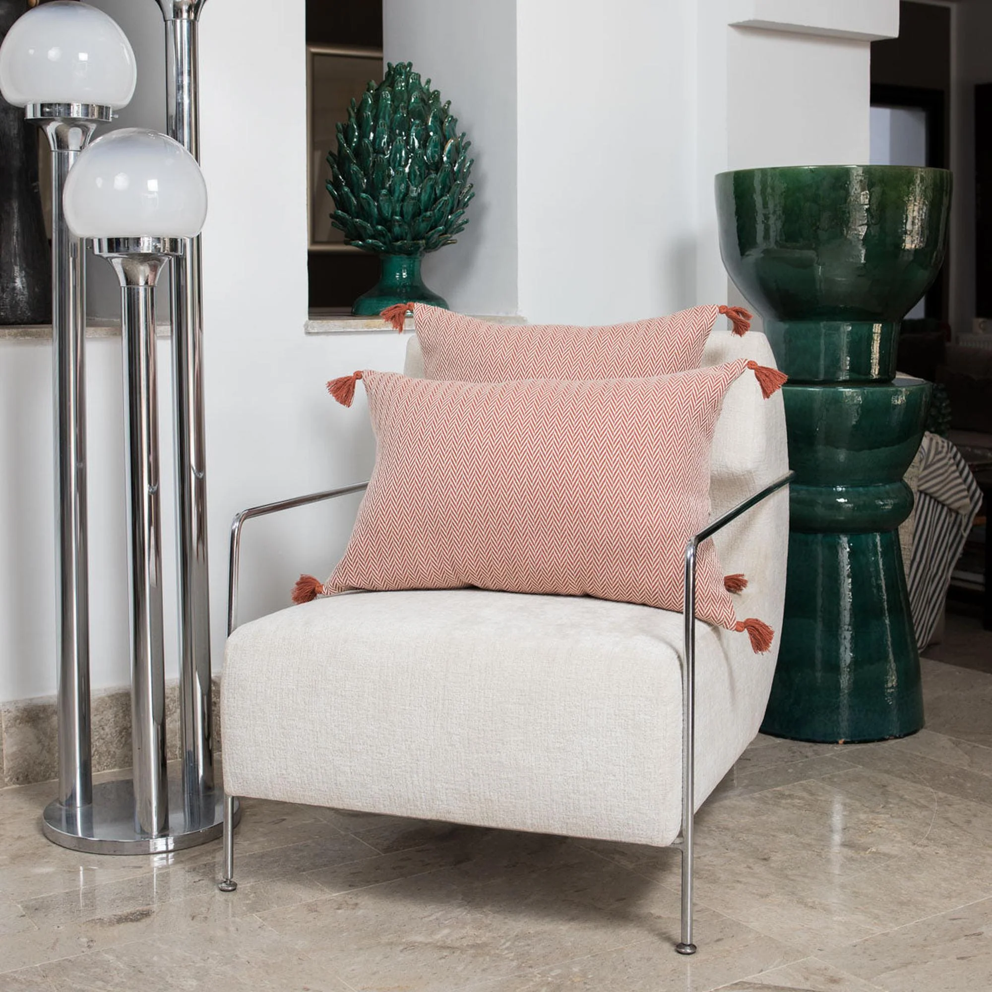 Housse De Coussin Megeve - Rouge Tomette - Coton - Image 5