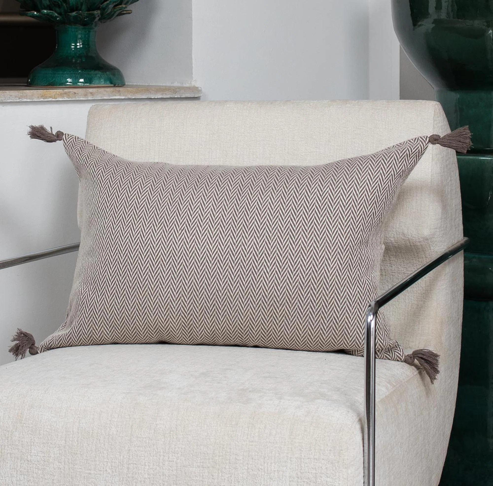 Housse De Coussin Megeve - Taupe - Coton - Image 2