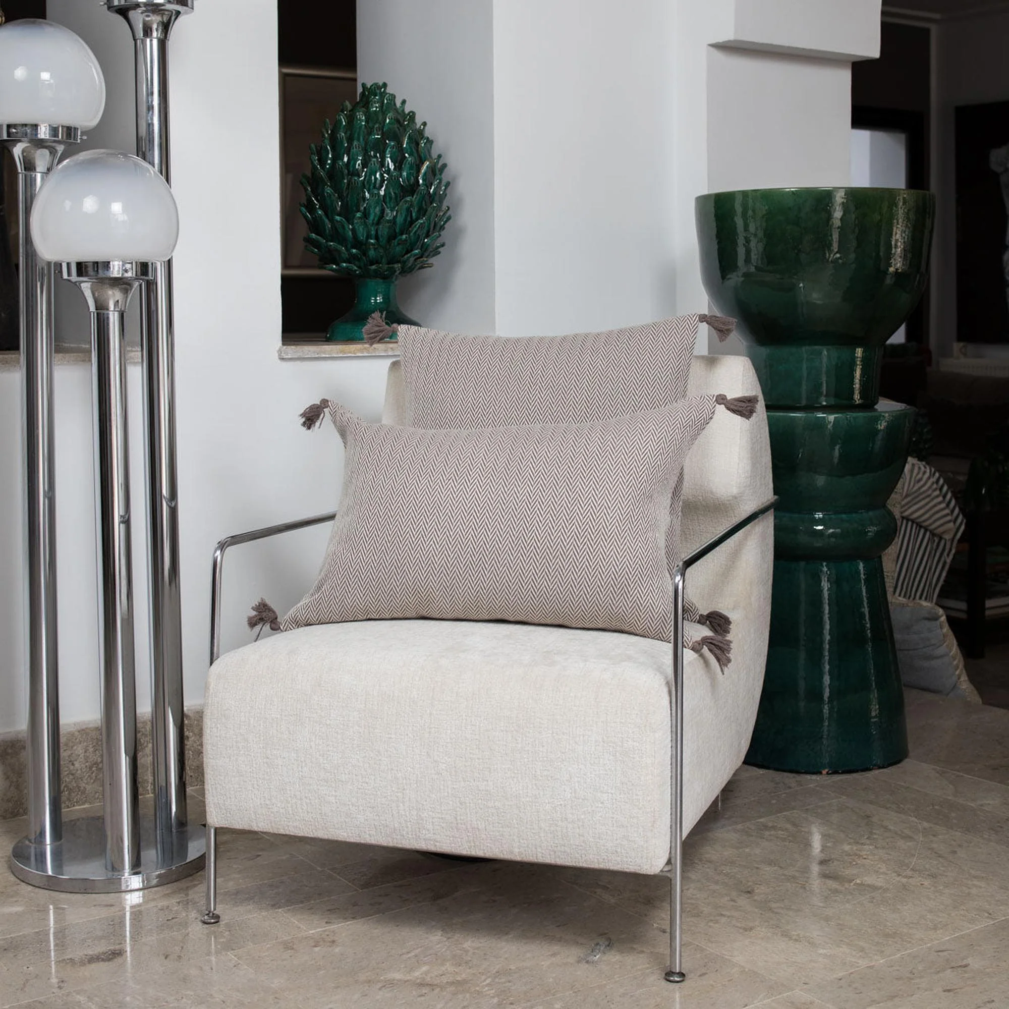 Housse De Coussin Megeve - Taupe - Coton - Image 4