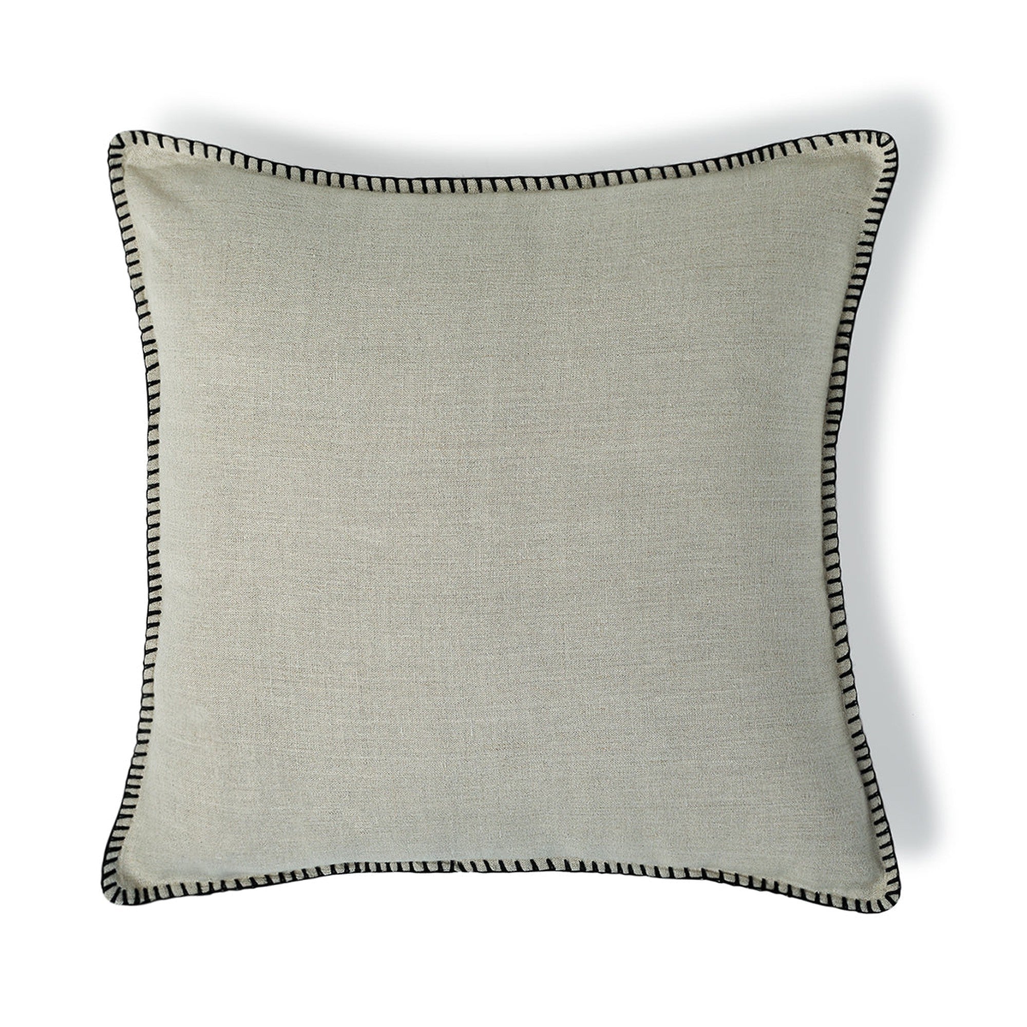 Housse De Coussin Maxime - Naturel / Noir - Lin Lavé - Image 3