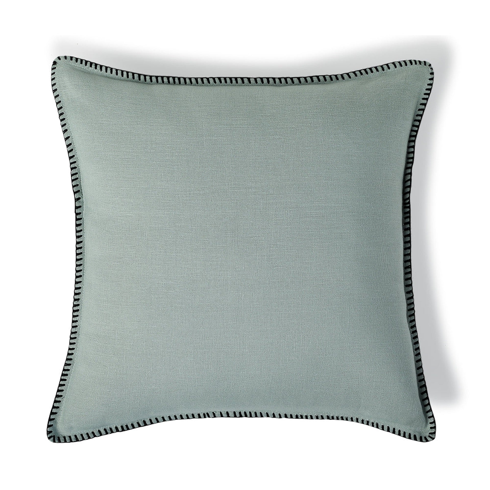 Housse De Coussin Maxime - Vert Céladon / Noir - Lin Lavé - Image 3