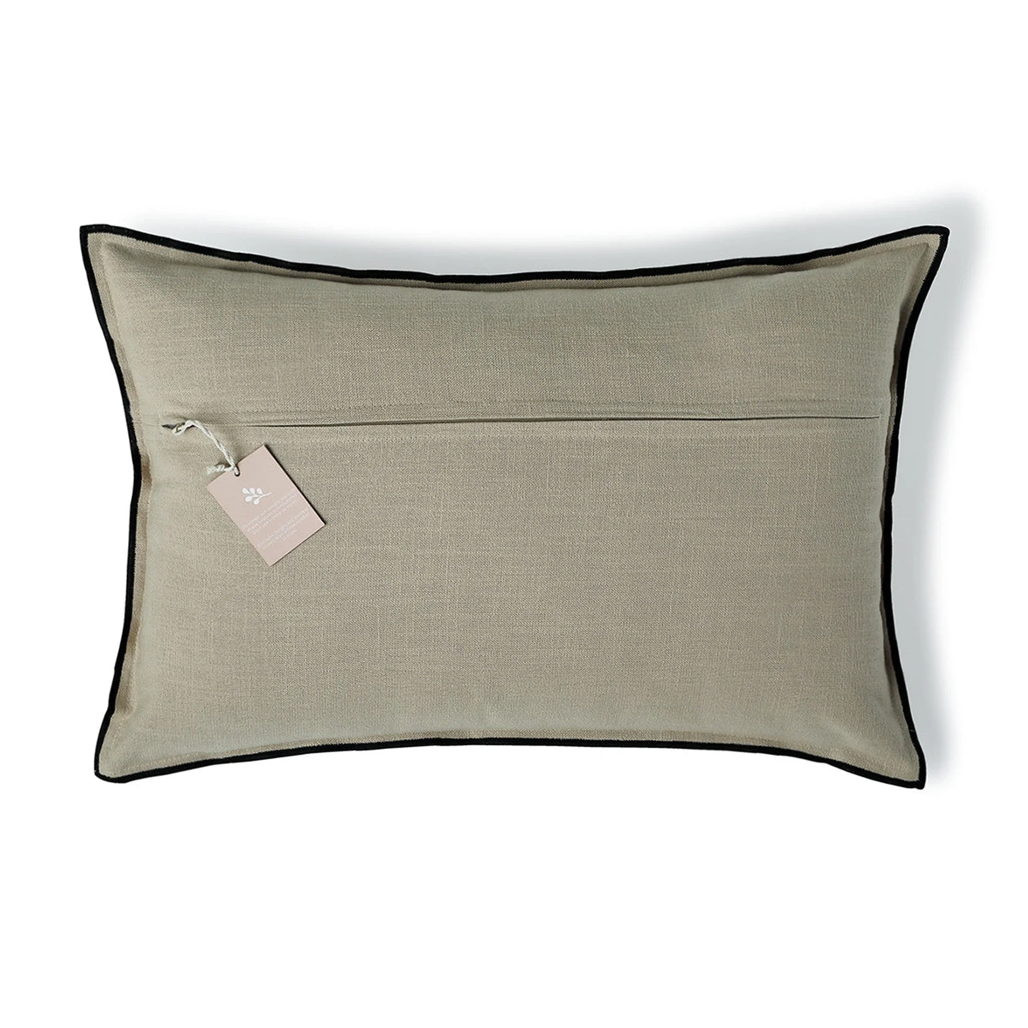 Housse De Coussin Jules - Naturel / Noir - Toile De Coton - Image 4