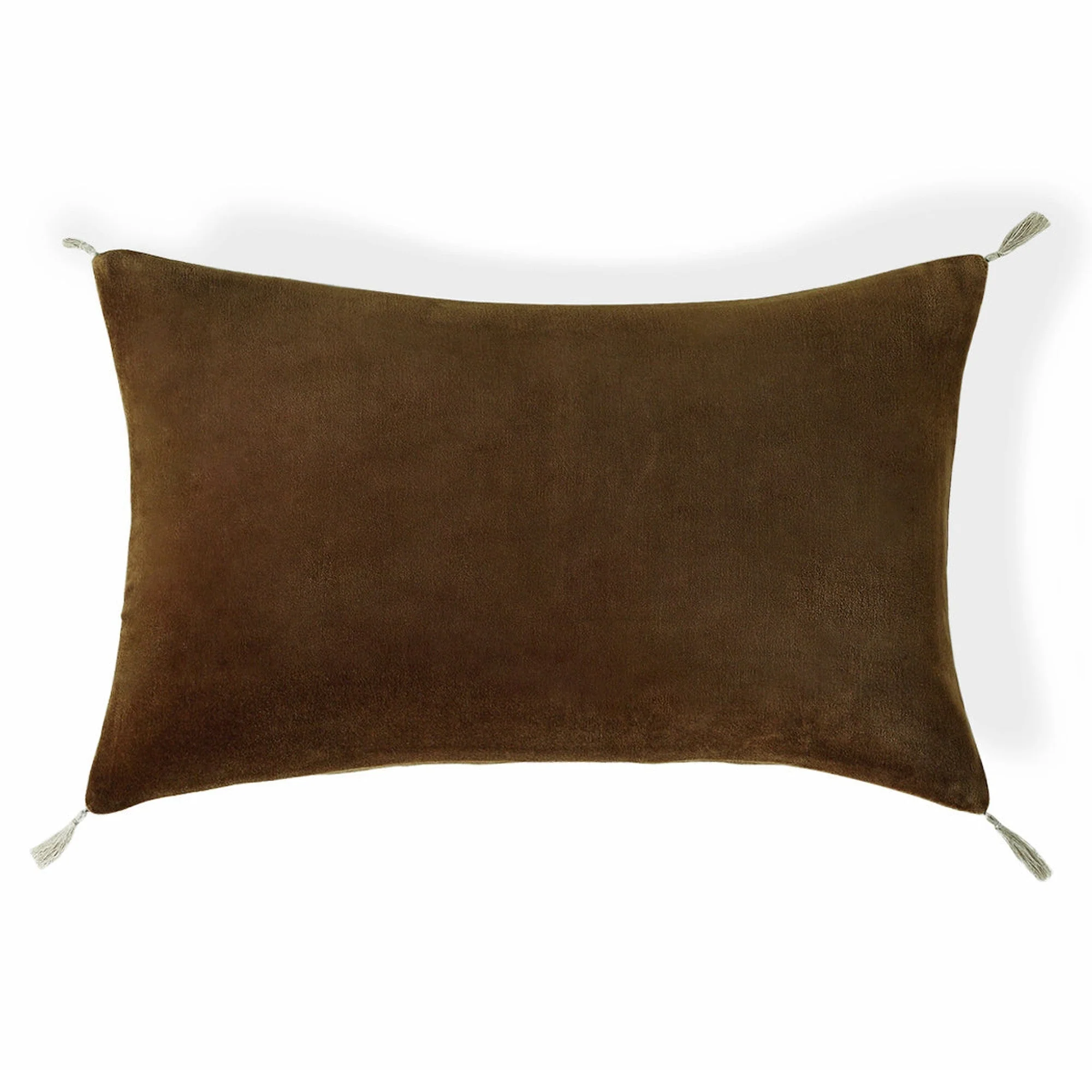 Housse De Coussin Danube - Brun Chêne - Velours De Coton - Image 2