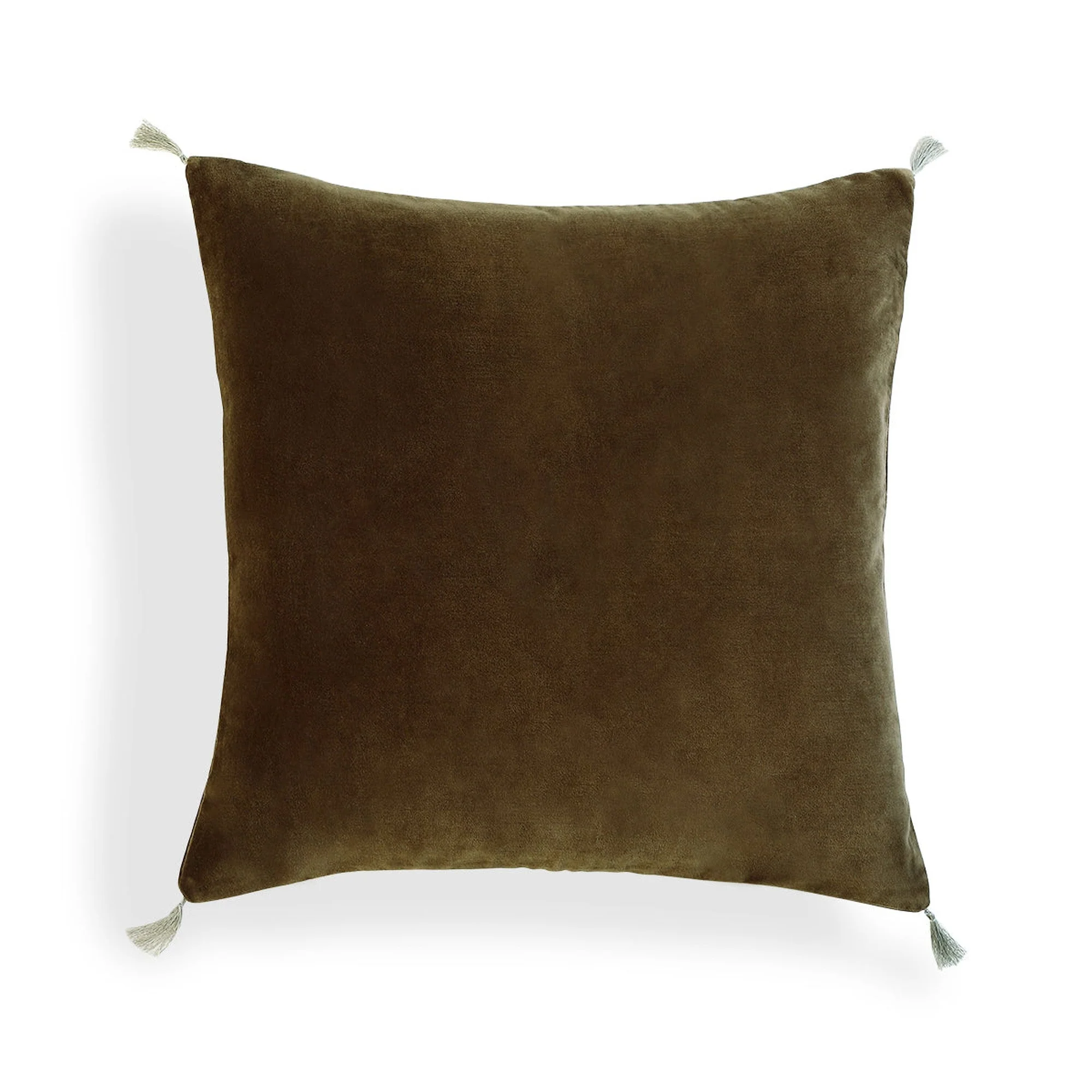 Housse De Coussin Danube - Brun Chêne - Velours De Coton - Image 2