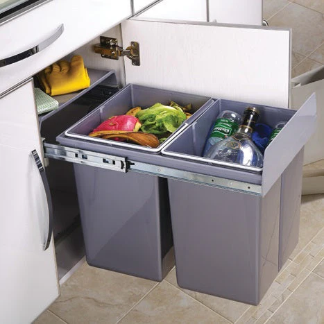 Poubelle 2 Compartiments 36L Hype - Gris - Image 2