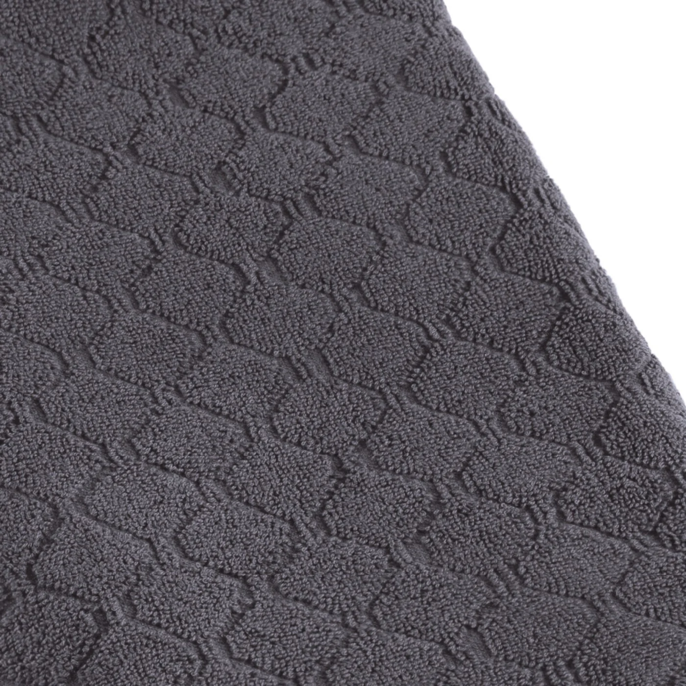 Drap De Bain Coton Peigné Jacquard - Uni - Gris Foncé - Image 4