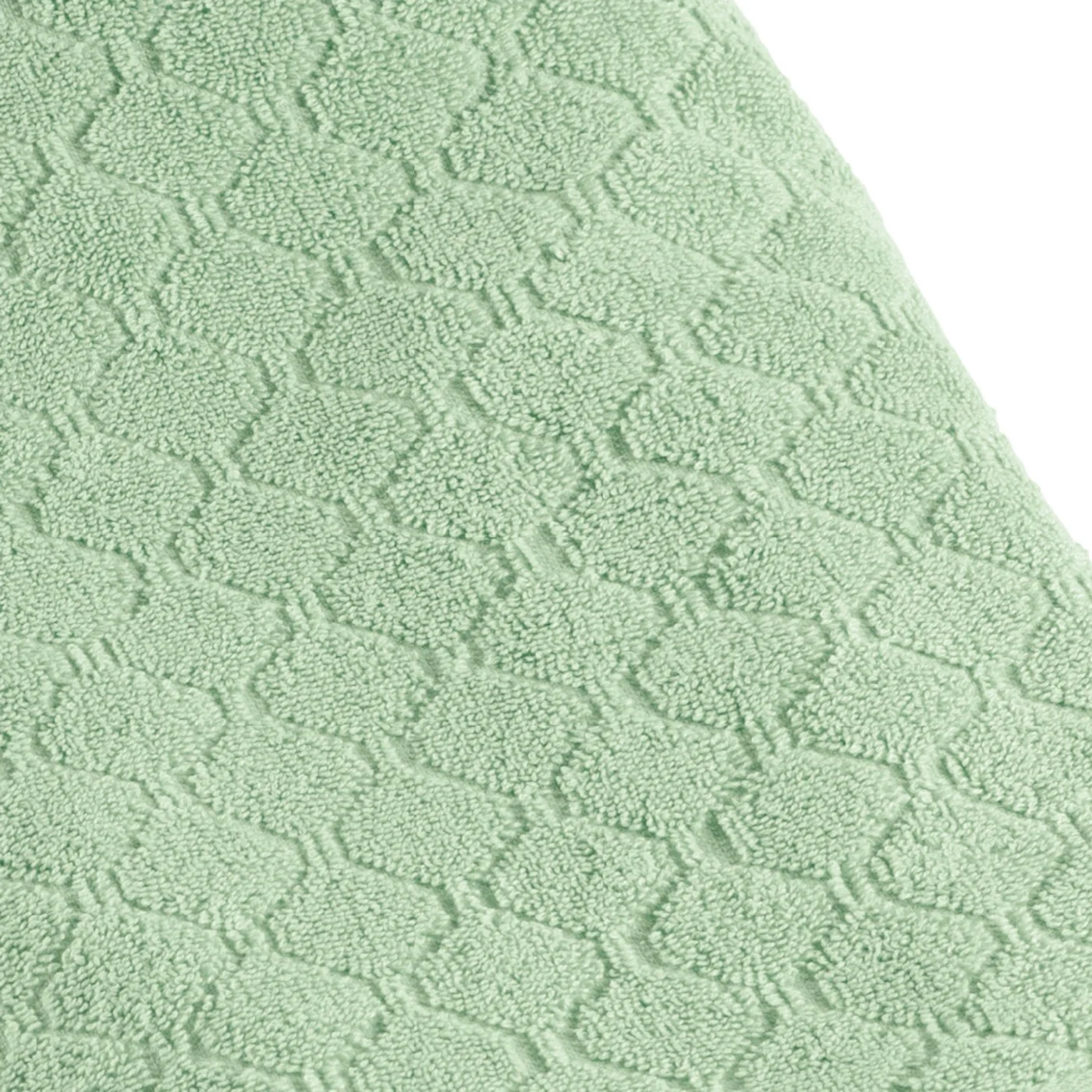 Drap De Bain Coton Peigné Jacquard - Uni - Vert Prairie - Image 3