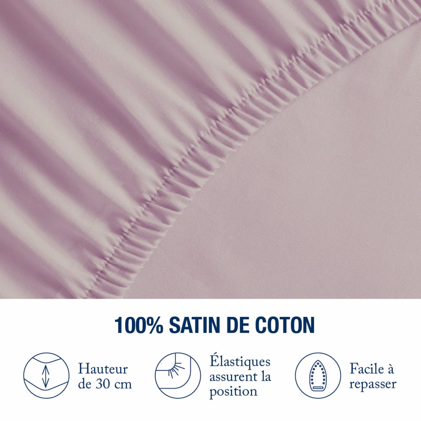 Drap-Housse Satin De Coton - Uni - Violet 01 - Image 3