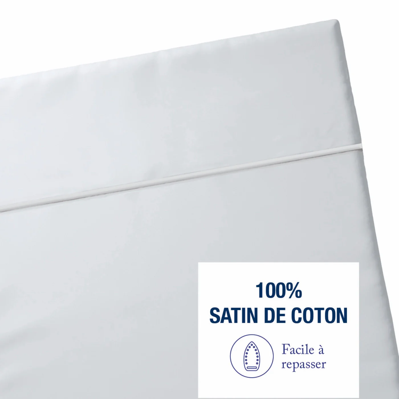 Drap Plat Satin De Coton - Uni 1 Baratta - Blanc 01 - Image 3