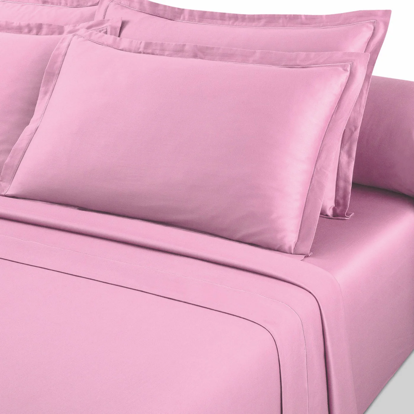 Drap Plat Satin De Coton - Uni 1 Baratta - Rose 04 - Image 3