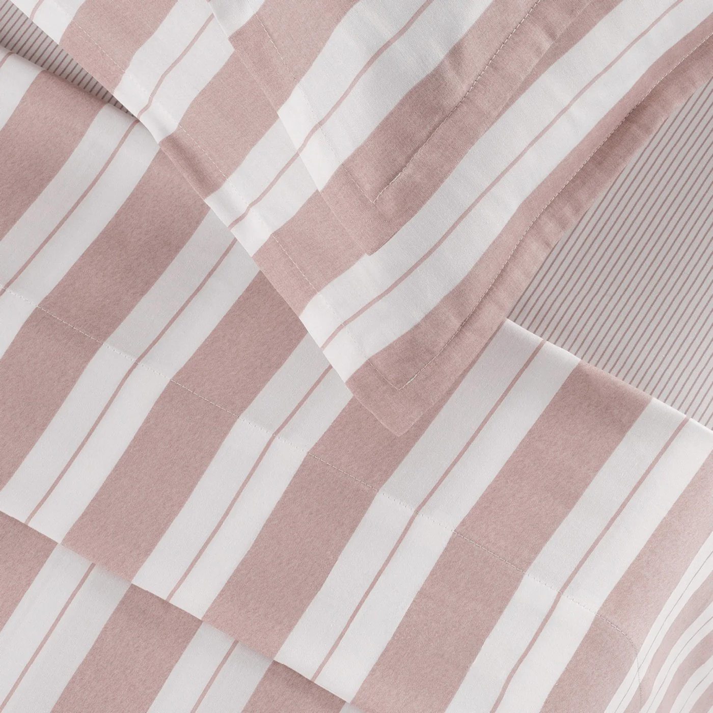 Housse De Couette + Taie D'Oreiller Satin De Coton - Chloé - Vieux Rose - Image 2