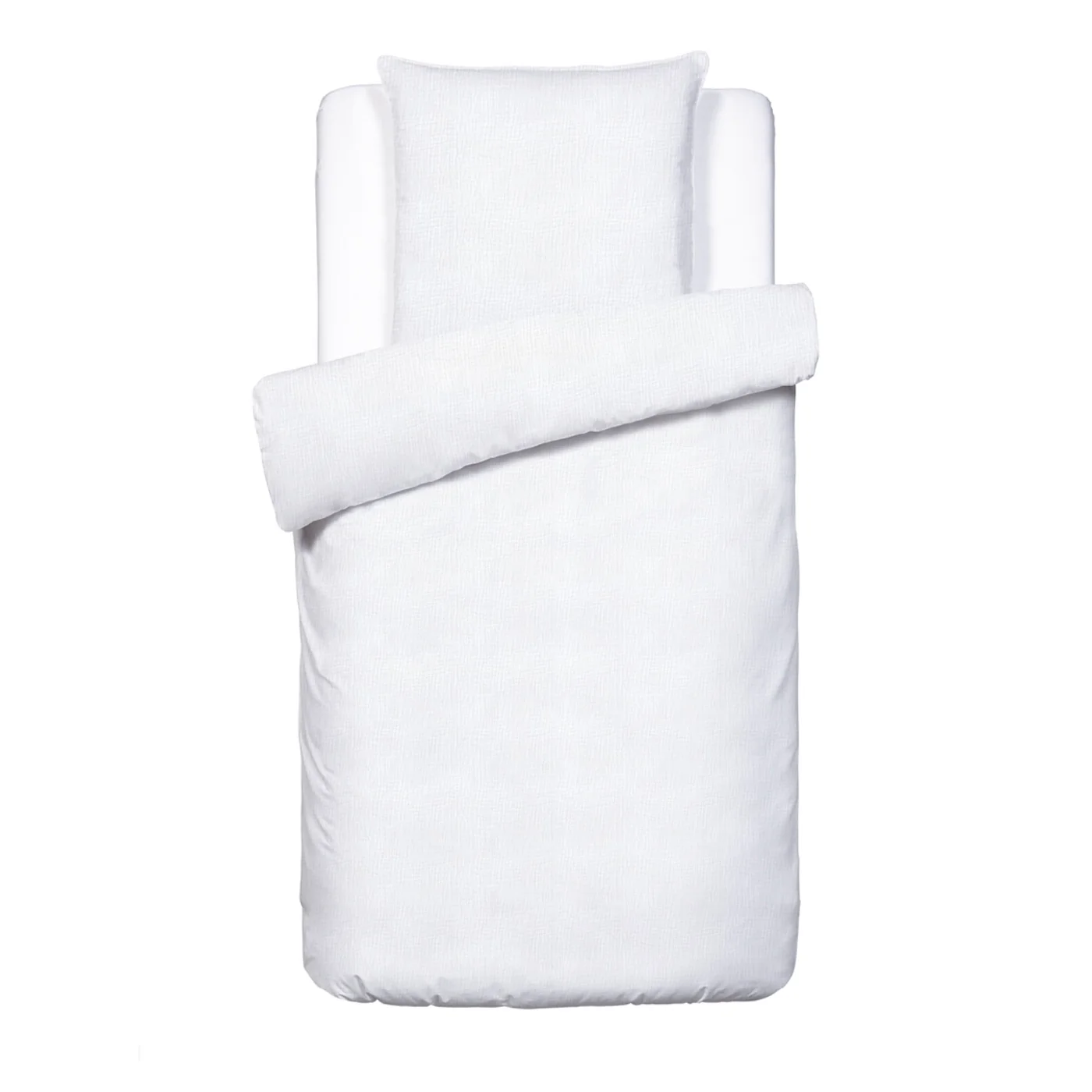 Housse De Couette + 2 Taies D'Oreiller - Gaze De Coton - Uni - Blanc Pur - Image 4
