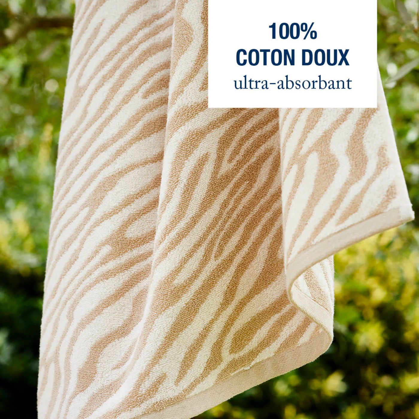 Maxi Drap De Bain - Ligne Zèbre - Taupe - Image 3